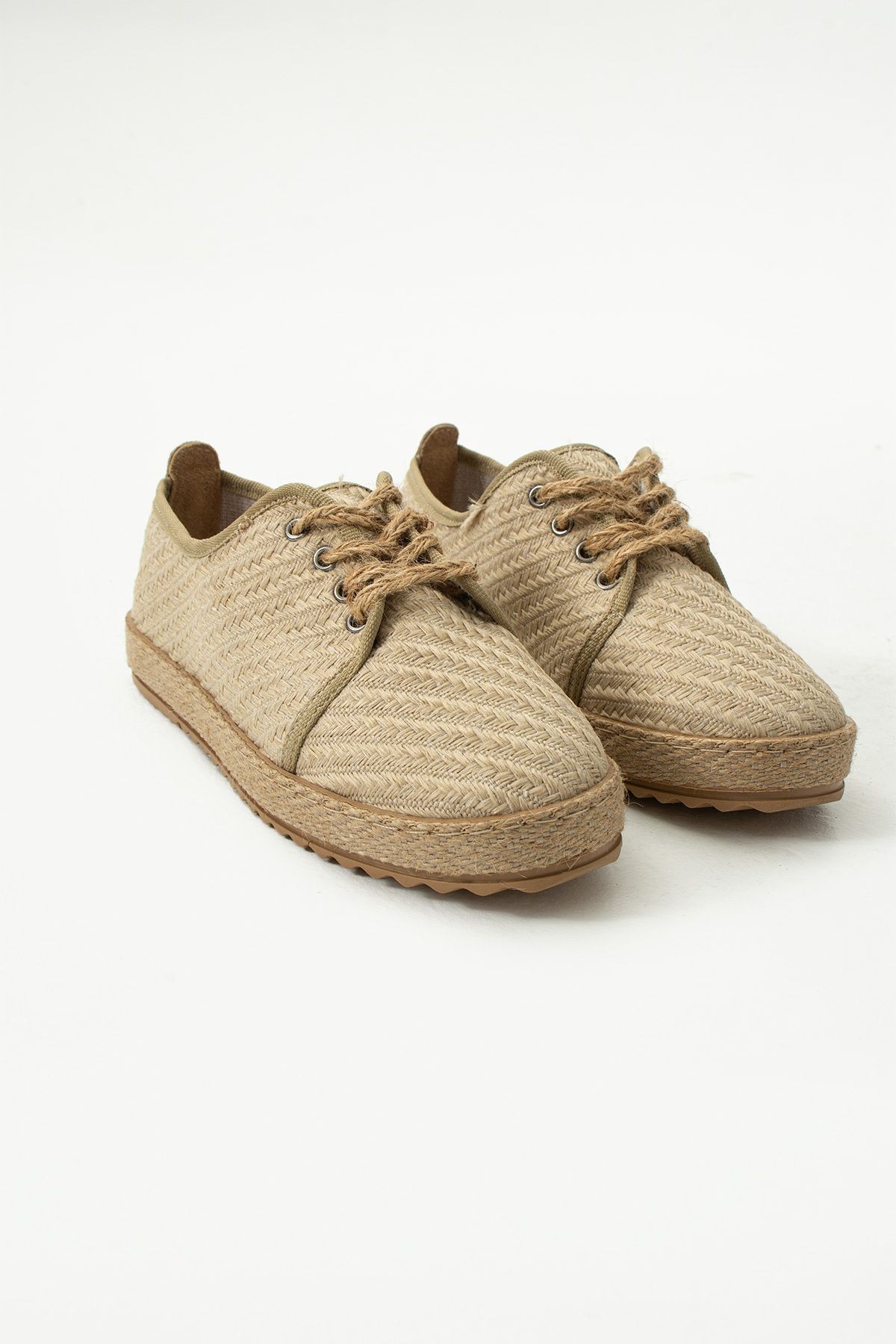 DUXAL SHOES Gabriella Hasır Bağcık Detaylı Kadın Espadril Sneaker görsel 4