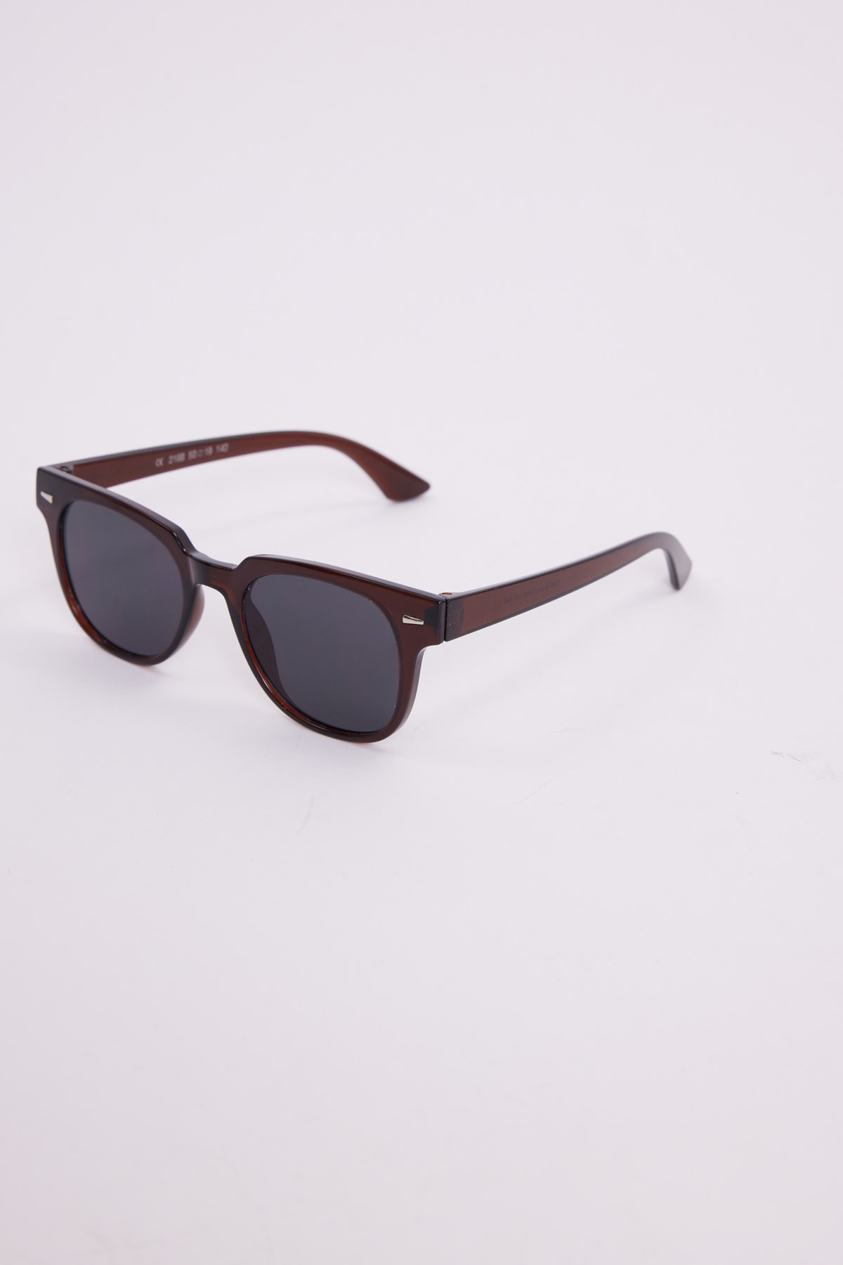 TUDORS Unisex Oval Kahverengi Çerçeve Uv 400 Korumalı Siyah Cam Güneş Gözlüğü görsel 2