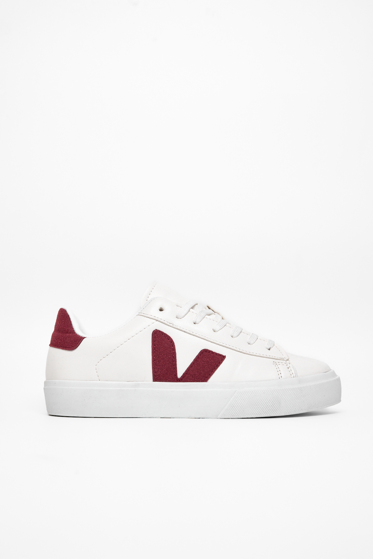 TONNY BLACK Kadın Beyaz Bordo Kauçuk Taban Rahat Bağcıklı Sneaker