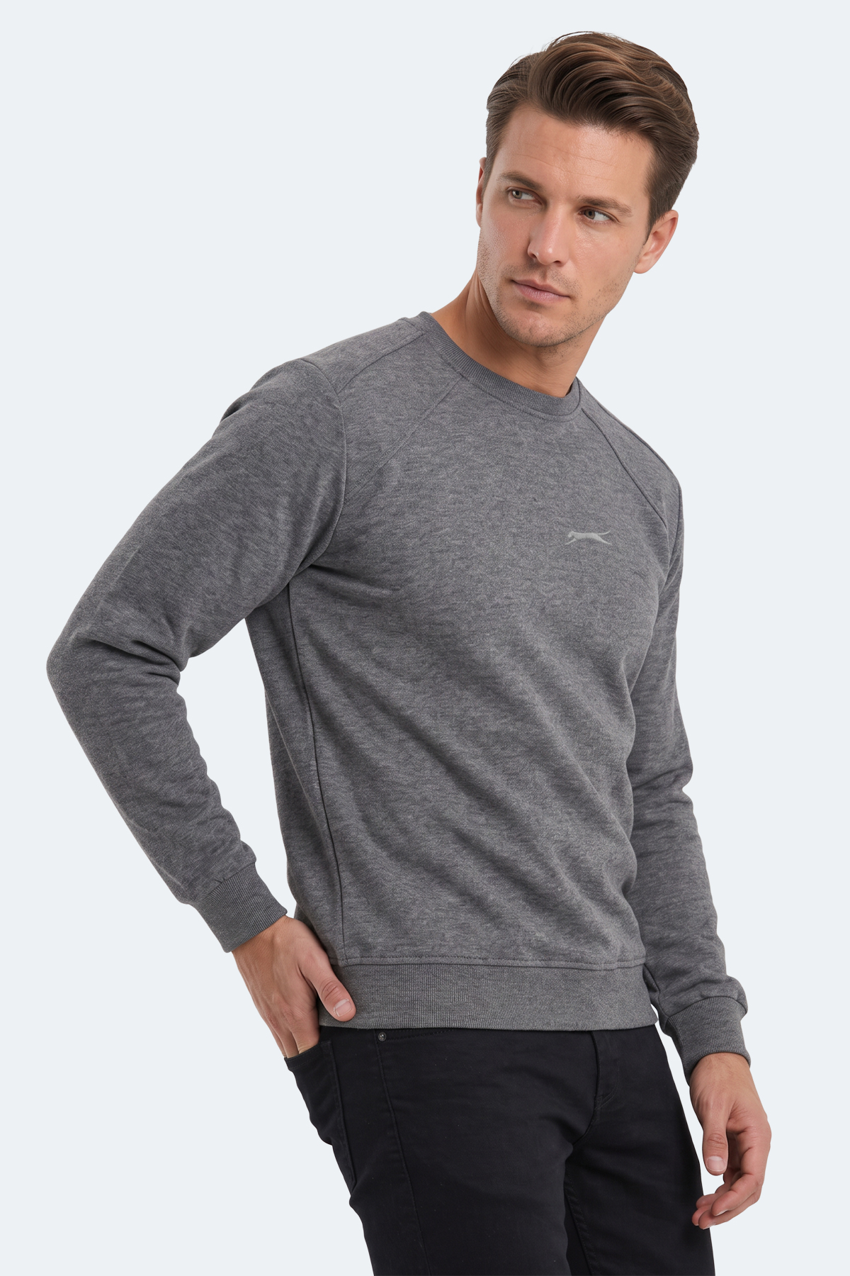 SLAZENGER KOVAN I Erkek Antrasit Sweatshırt görsel 5