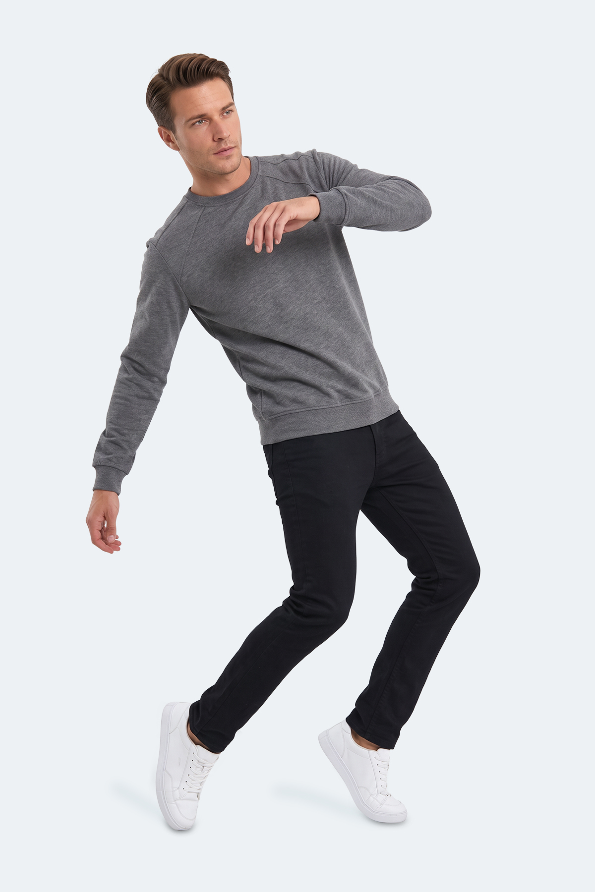 SLAZENGER KOVAN I Erkek Antrasit Sweatshırt görsel 7