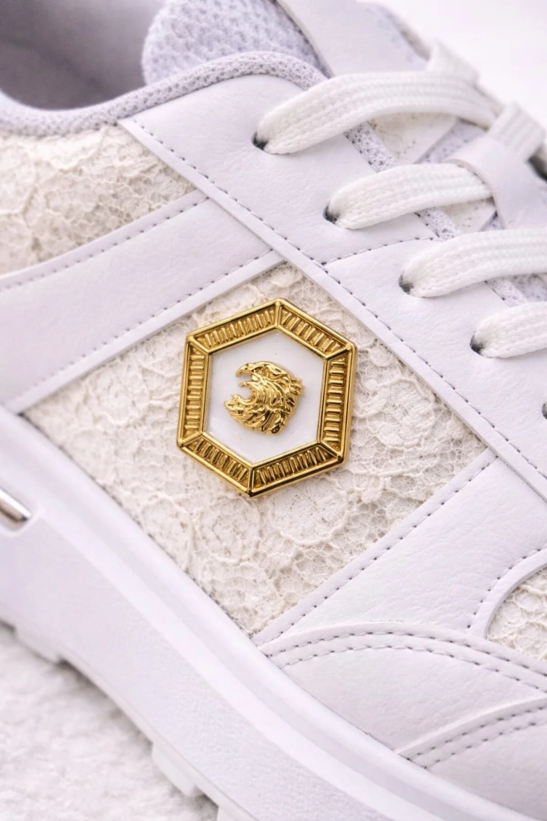 Slipcat Dantel Detaylı Trend 5 Cm Platform Yüksek Taban Kadın Sneaker Spor Ayakkabı görsel 4