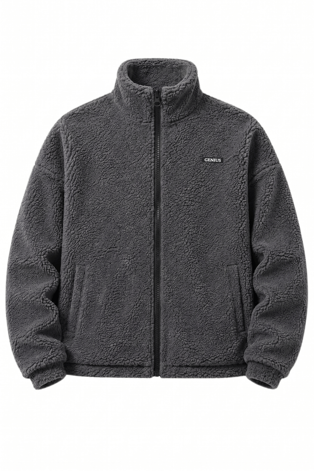 Genius Store Oversize Pelüş Erkek İçi Polarlı Tam Fermuarlı Sherpa Sonbahar Kış Kadın Polar Sweatshirt OVERSIZE-P