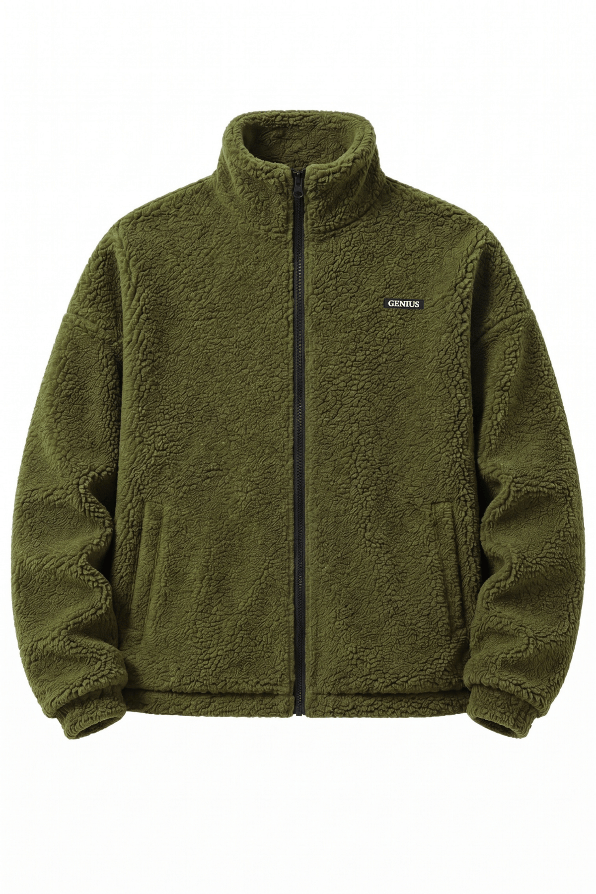 Genius Store Oversize Pelüş Erkek İçi Polarlı Tam Fermuarlı Sherpa Sonbahar Kış Kadın Polar Sweatshirt OVERSIZE-P