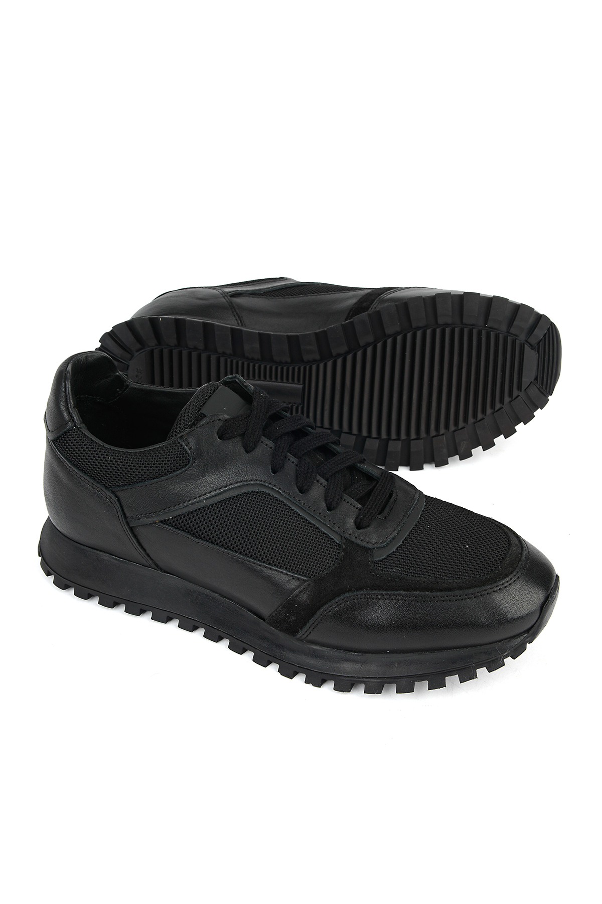 Ziya Ayakkabı Erkek Hakiki Deri Sneaker 1631026ZH10 Siyah görsel 4