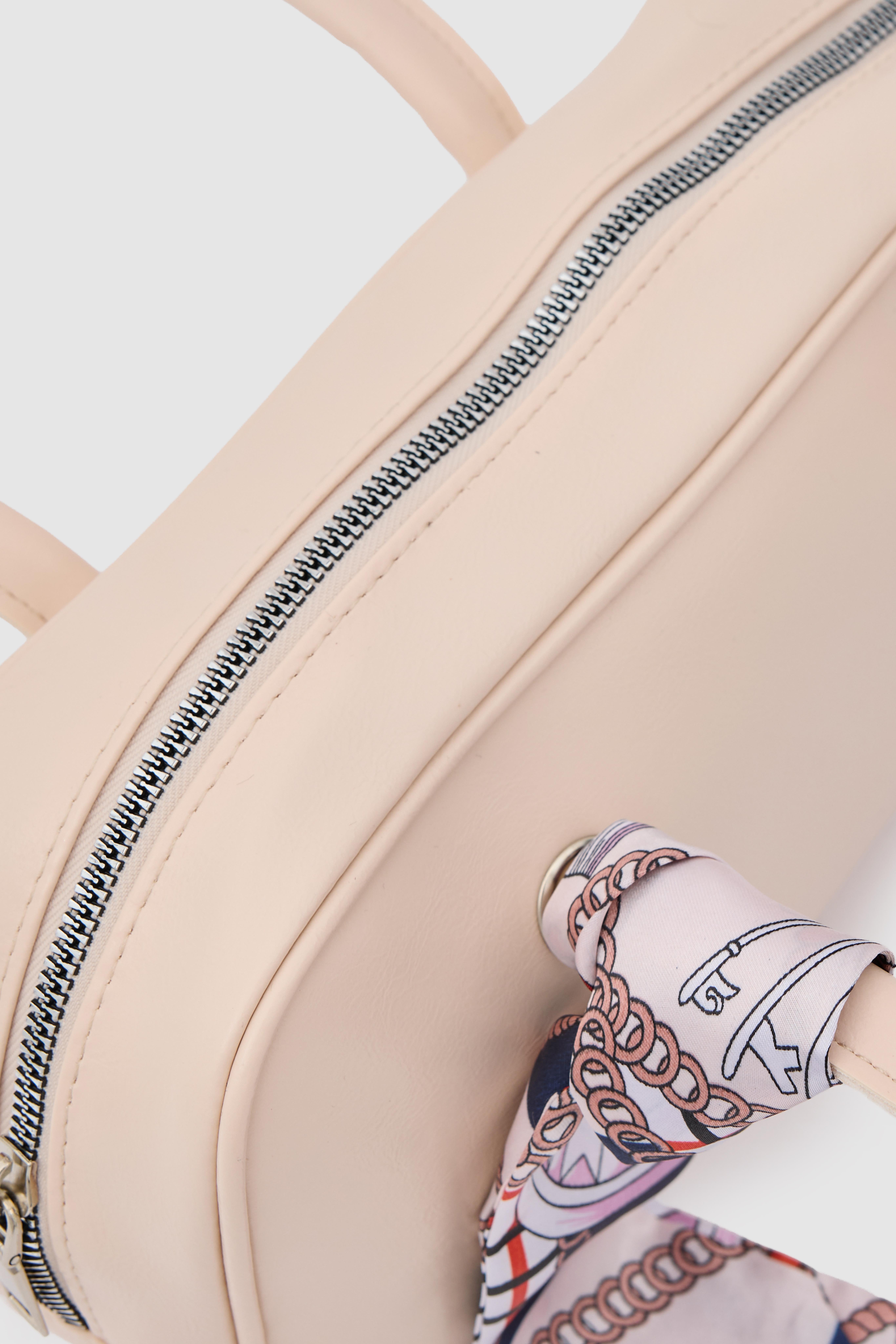 Shulebags Beau Fular Detaylı Baget Çanta Pudra Pembe görsel 7