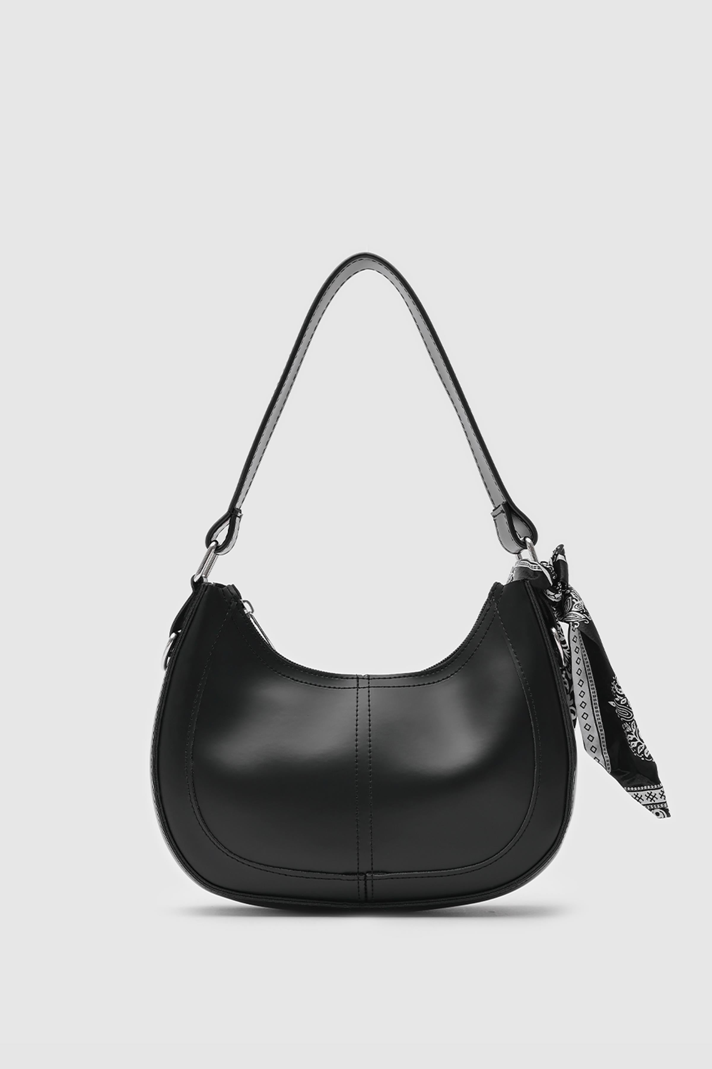 Shulebags Caldera Fular Detaylı Baget Çanta Siyah görsel 2