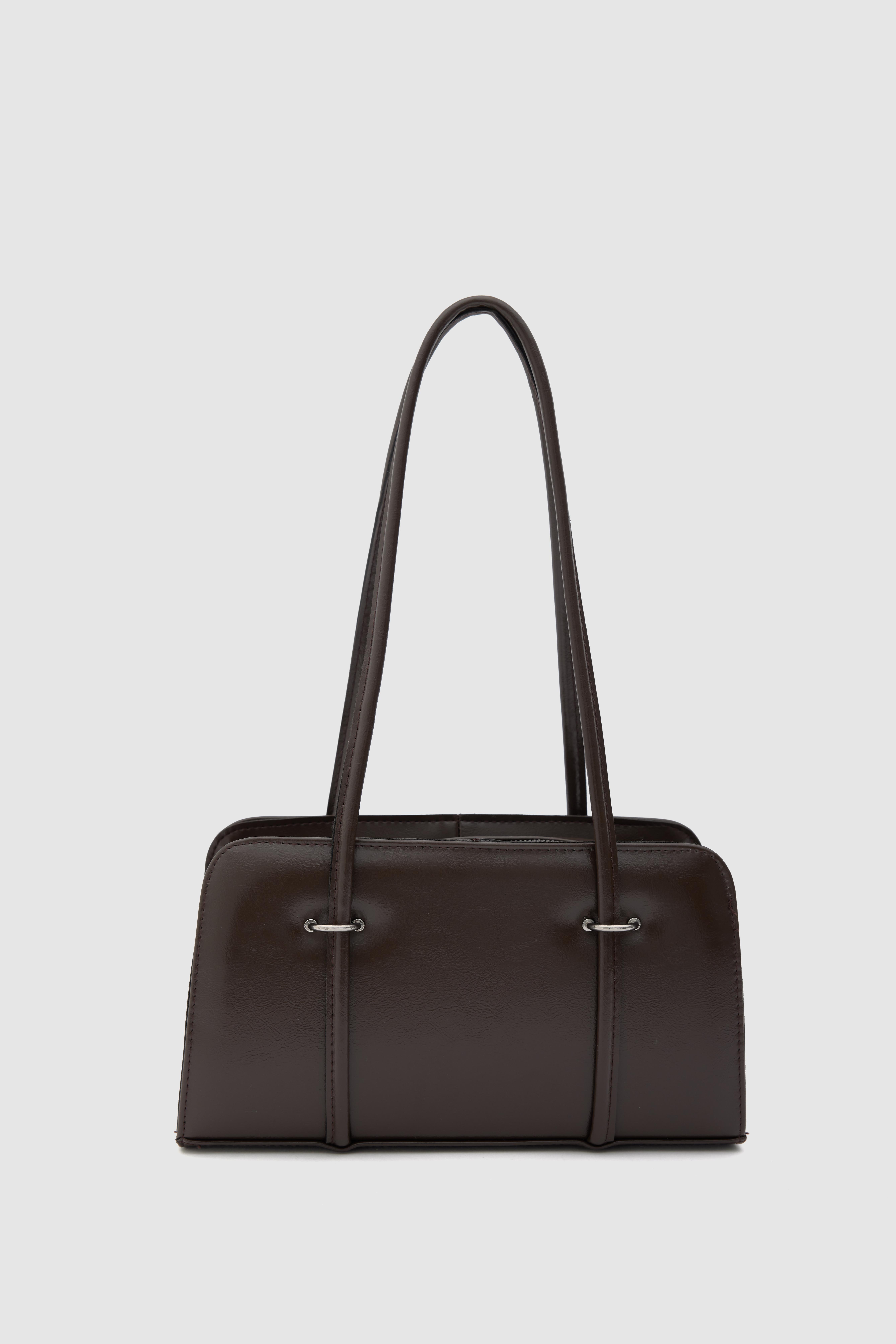 Shulebags Hansal Metal Detaylı Baget Çanta Acı Kahve görsel 2
