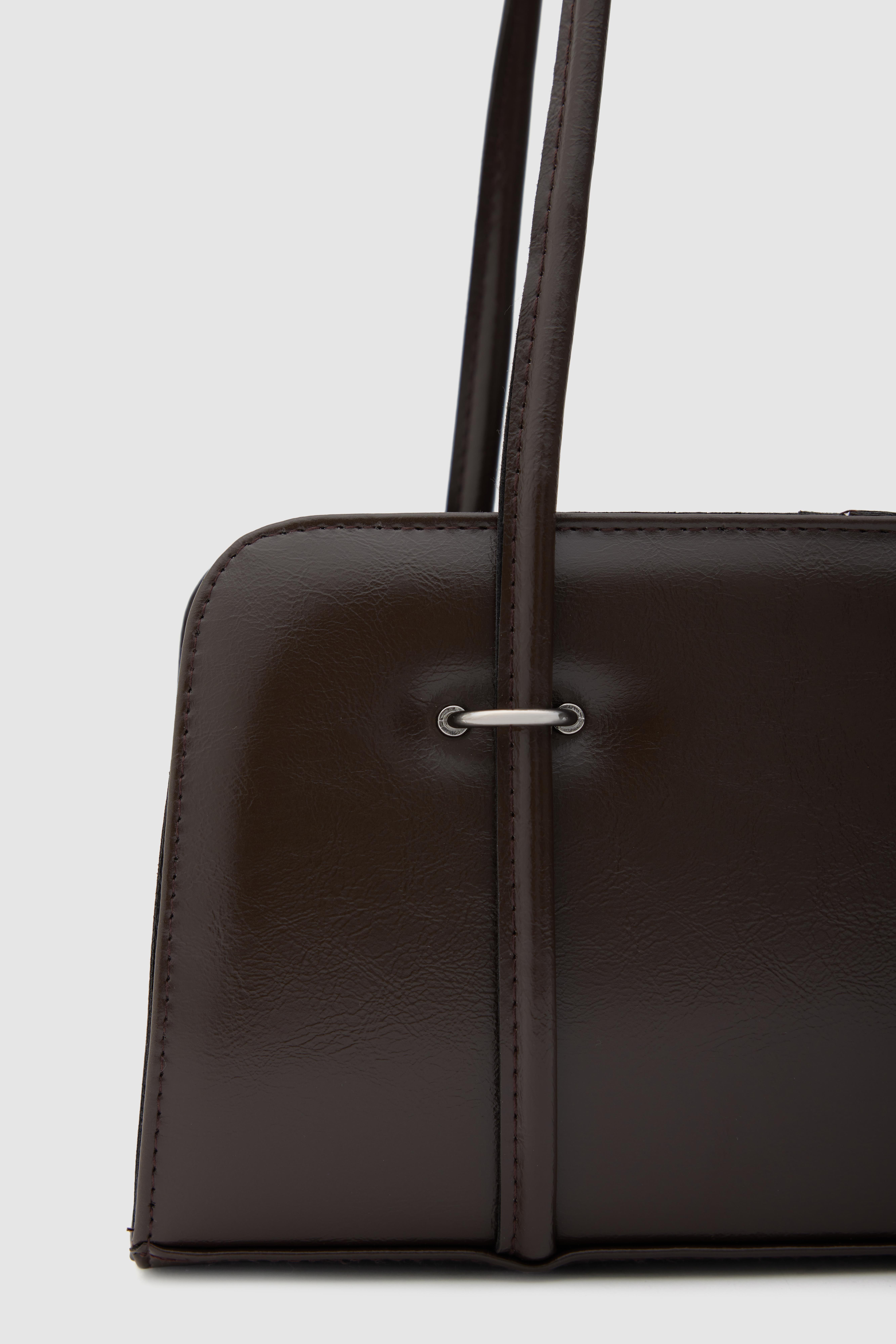 Shulebags Hansal Metal Detaylı Baget Çanta Acı Kahve görsel 6