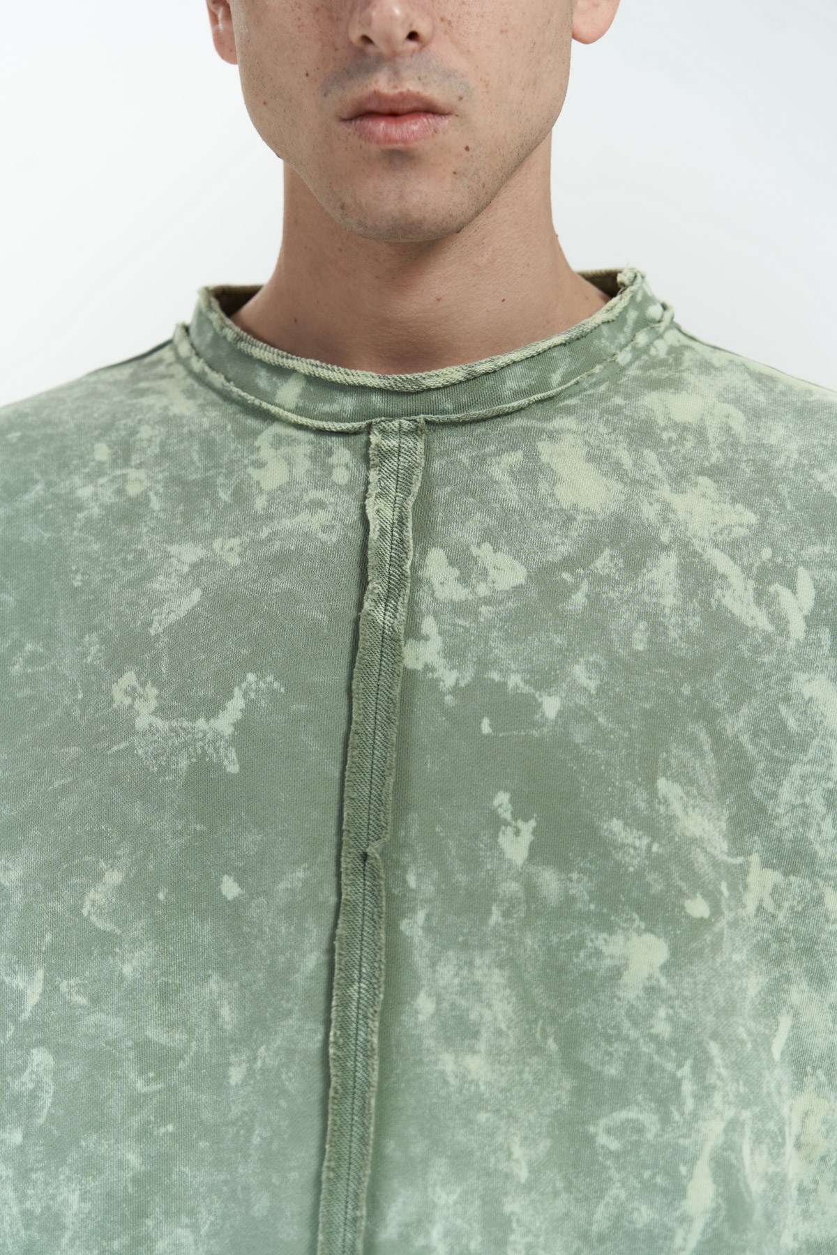Mai Collection Renee Batik Yıkamalı Yeşil Erkek Eşofman Takım görsel 5