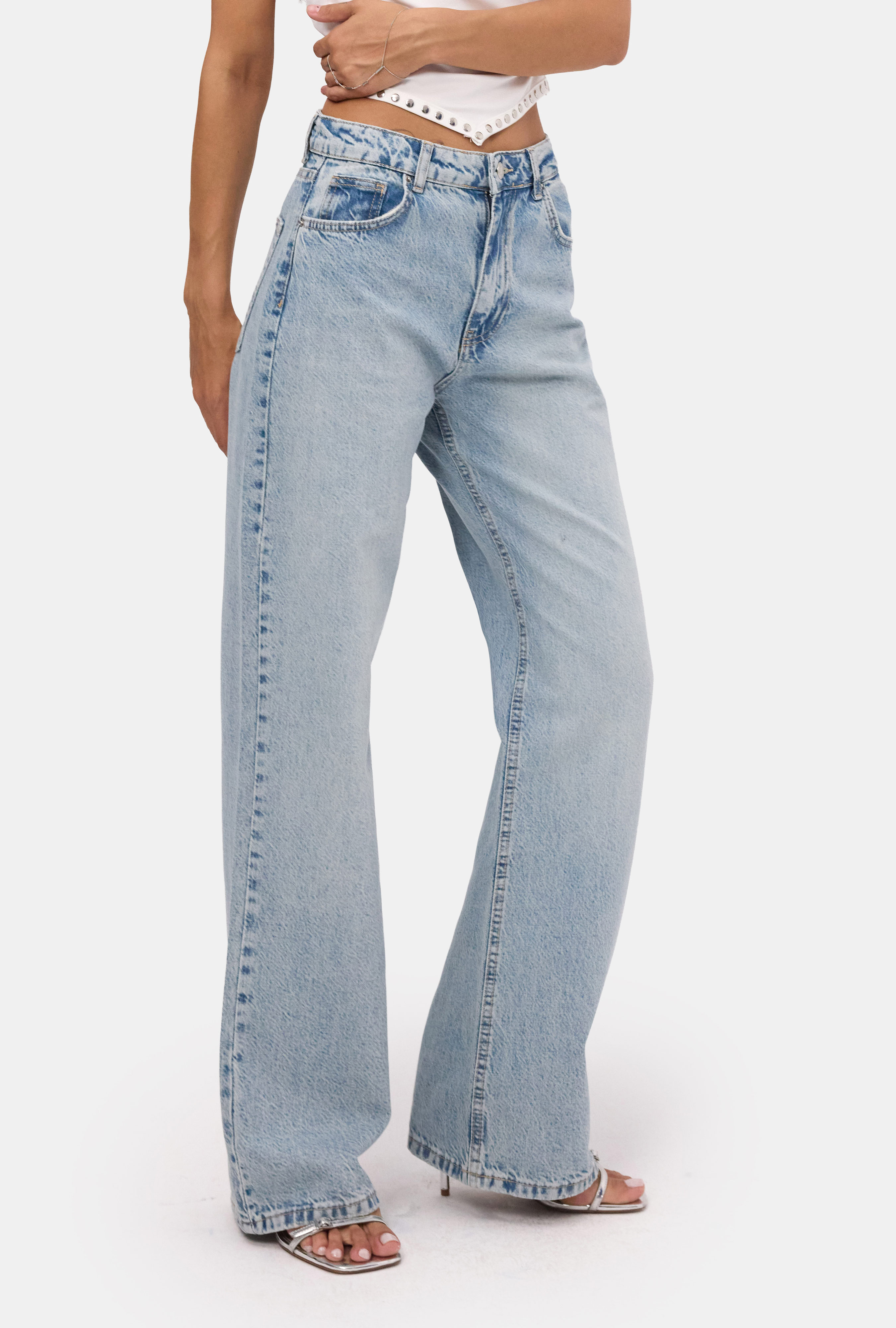 It's Basic Kadın Açık Jean Doris 4s6-32 Straight Fit Yüksek Bel Denim Jean