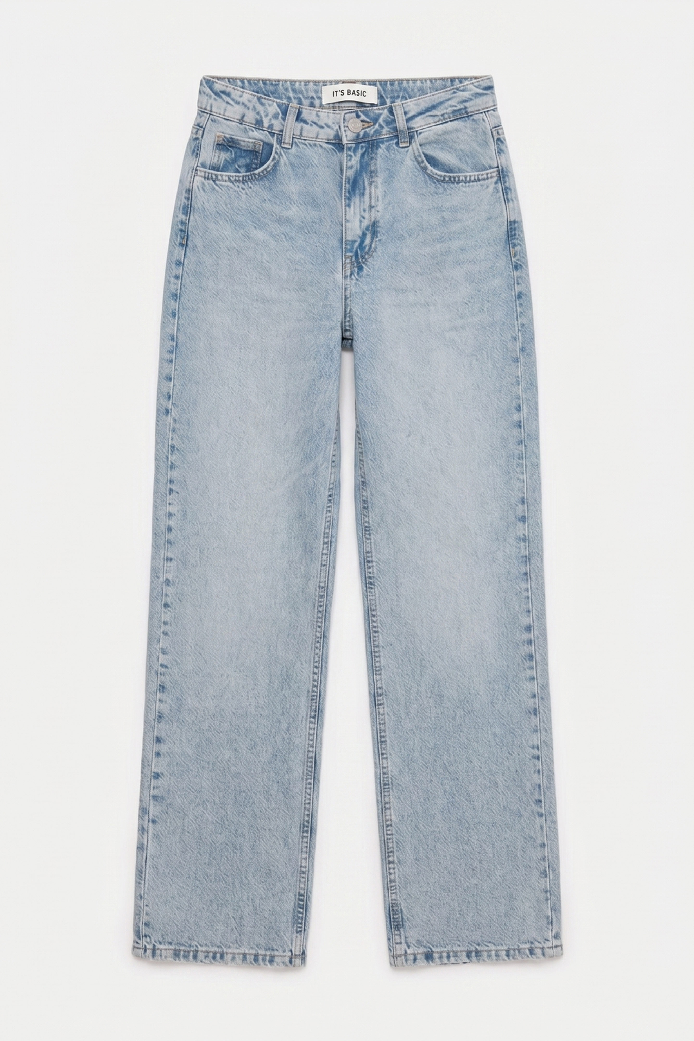 It's Basic Kadın Açık Jean Doris 4s6-32 Straight Fit Yüksek Bel Denim Jean görsel 3