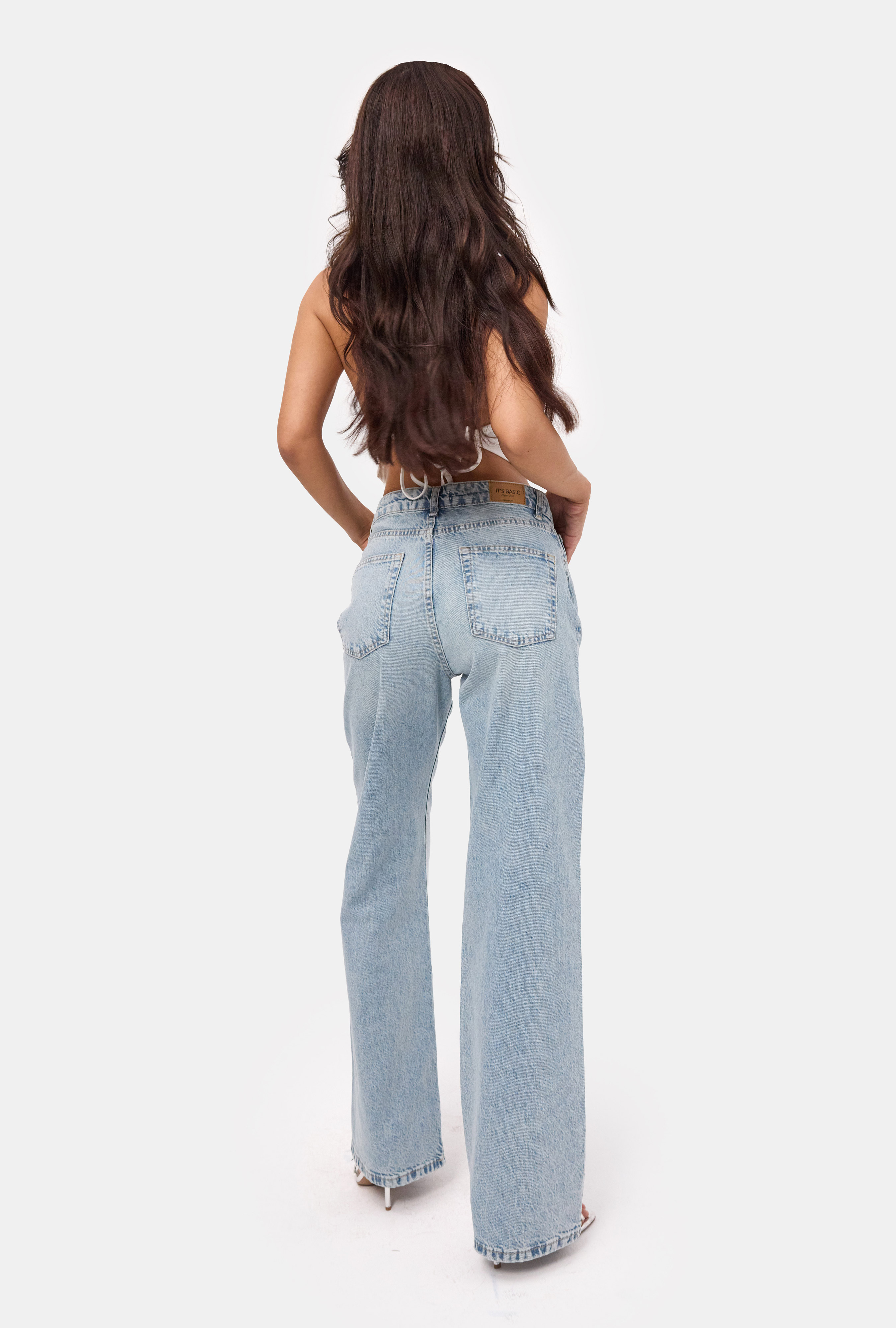 It's Basic Kadın Açık Jean Doris 4s6-32 Straight Fit Yüksek Bel Denim Jean görsel 7