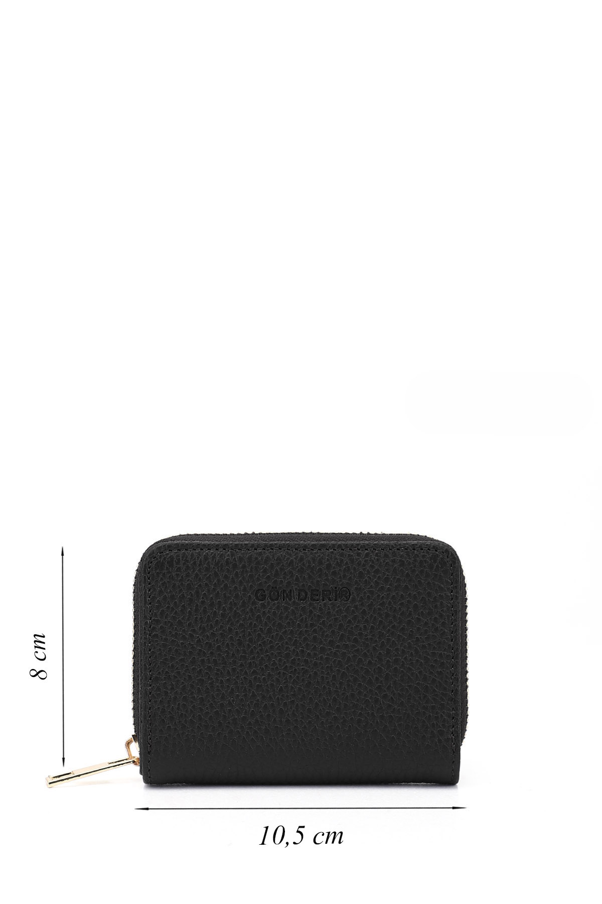 GÖNDERİ(R) Unisex MAT SİYAH Hakiki Deri Dikey Cüzdan görsel 2