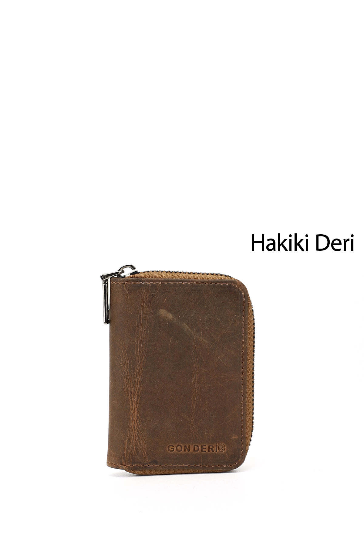 GÖNDERİ(R) Unisex TABA Hakiki Deri Dikey Kartlık