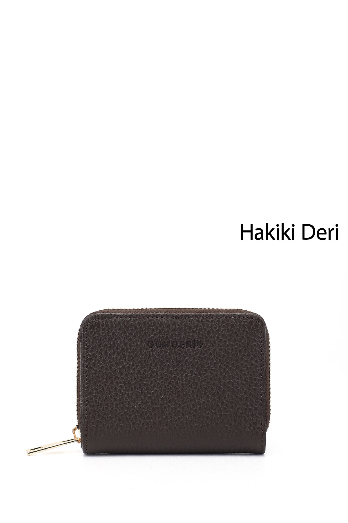 GÖNDERİ(R) Unisex TÜTÜN KAHVE Hakiki Deri Dikey Cüzdan