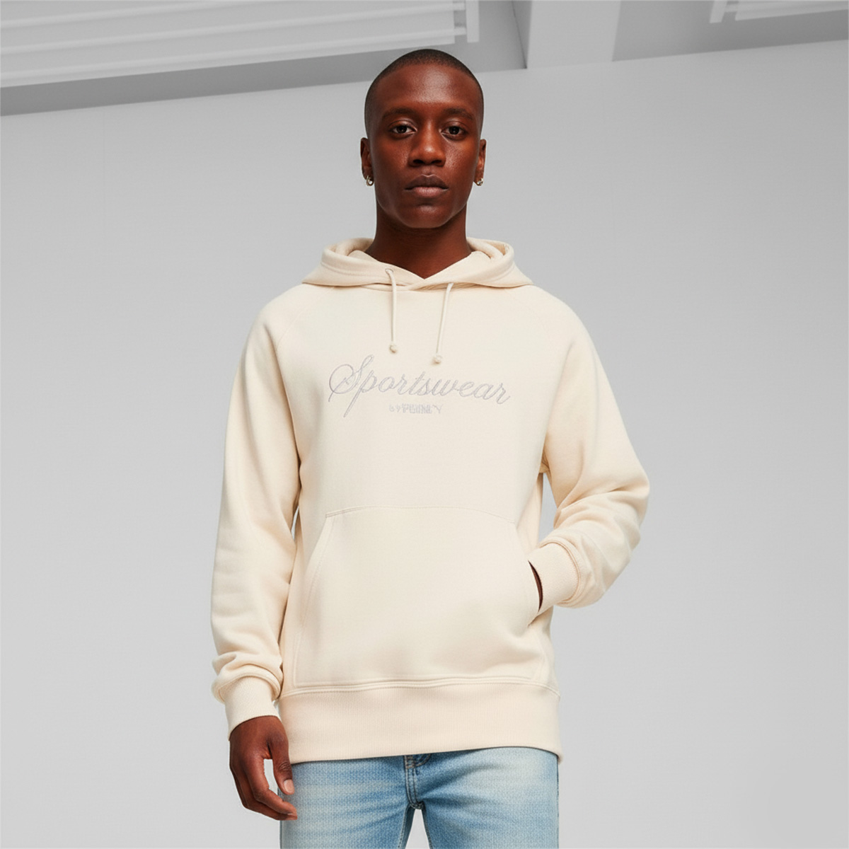 Puma Classics Erkek Ekru Kapüşonlu Sweatshirt