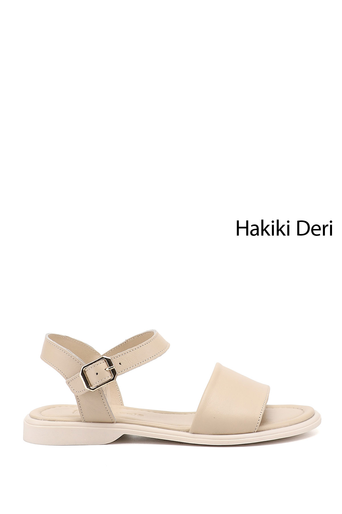 GÖNDERİ(R) Kadın AÇIK BEJ Bilek Bağlı Hakiki Deri Sandalet