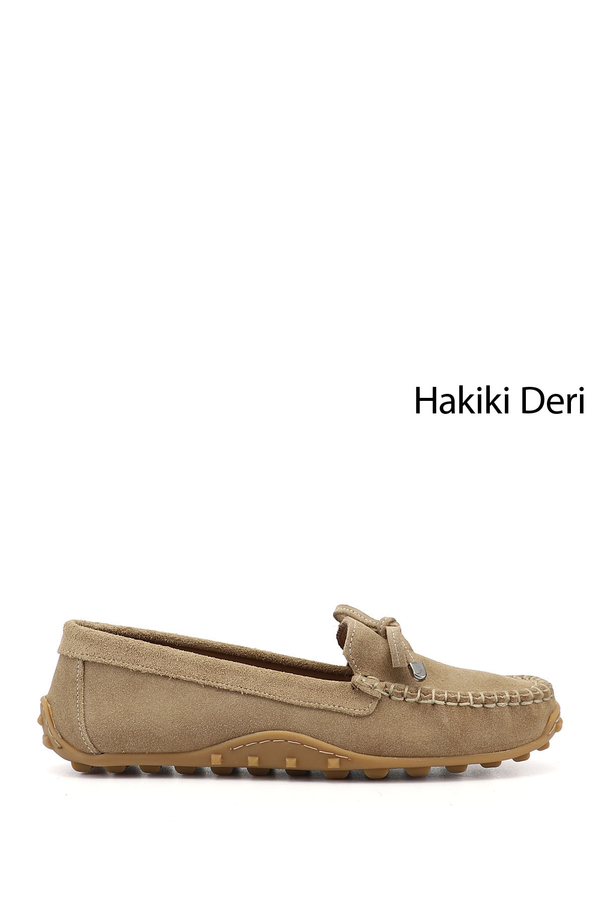 GÖNDERİ(R) Kadın KREM Fiyonklu Hakiki Deri Comfort Loafer