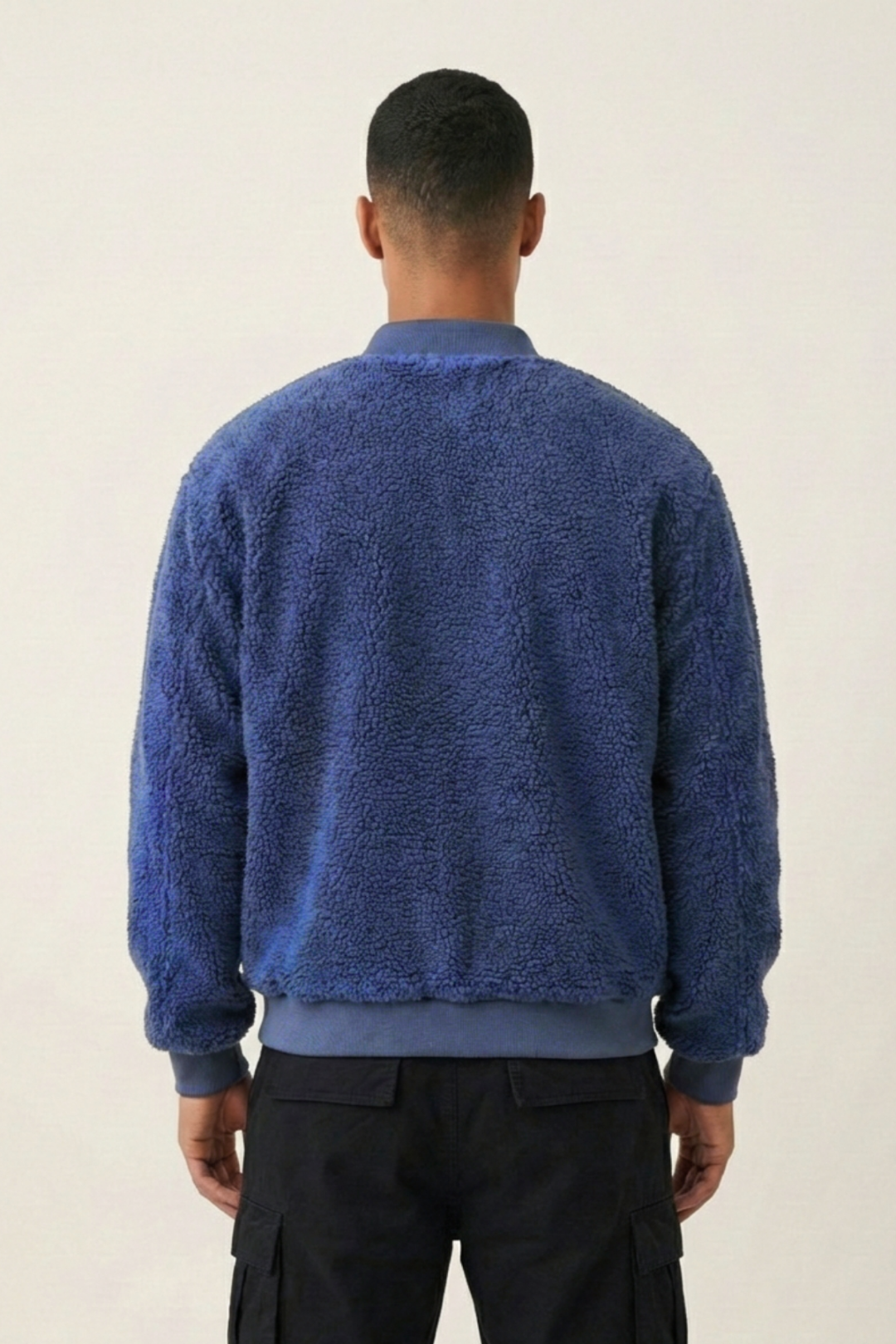 Genius Store Erkek Bomber Mont Pelüş İçi Astarlı Oversize Geniş Kalıp Sherpa Kuzu Kumaş Spor Mont görsel 4