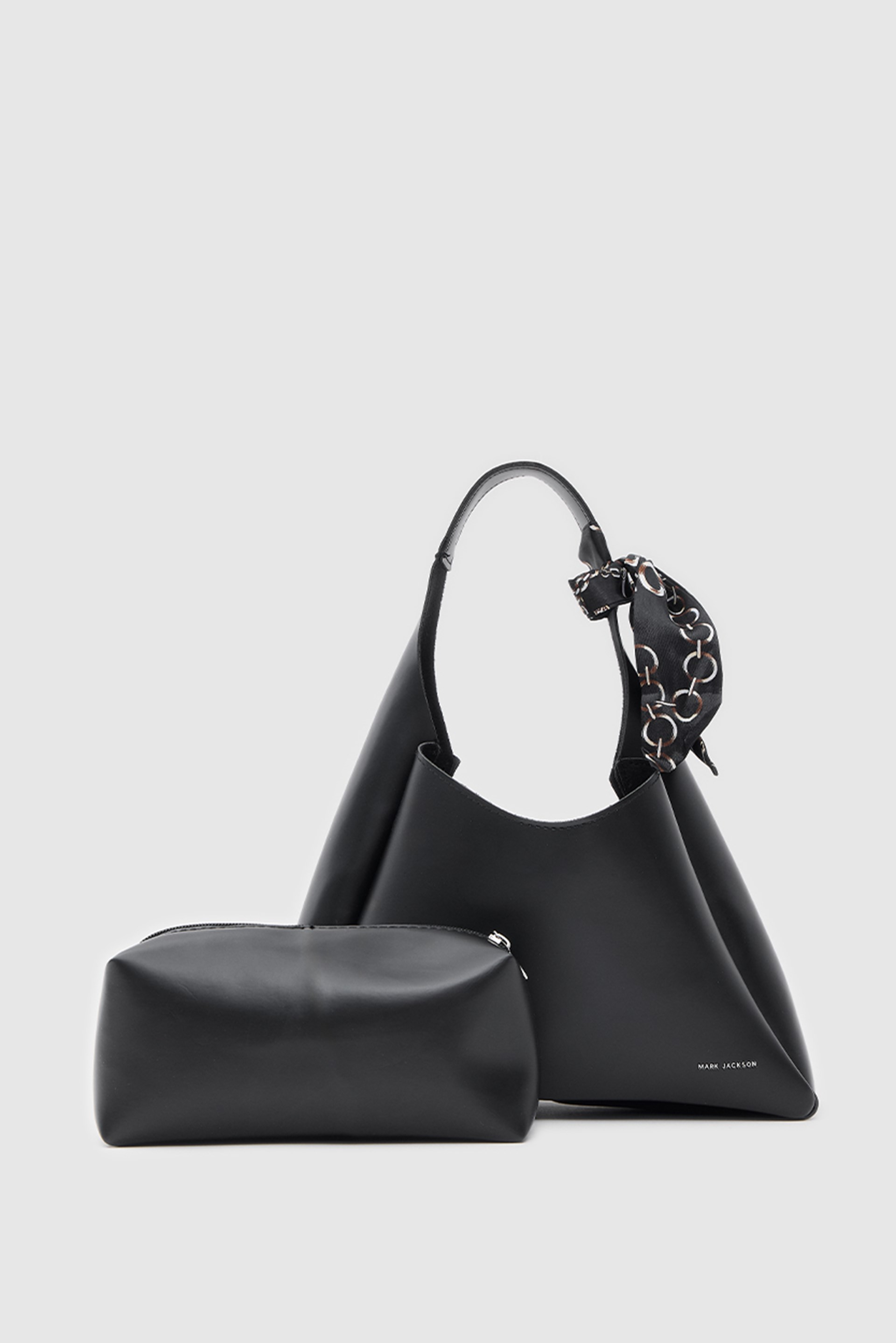 Shulebags Vous Fular Detaylı Omuz Çantası Siyah görsel 4