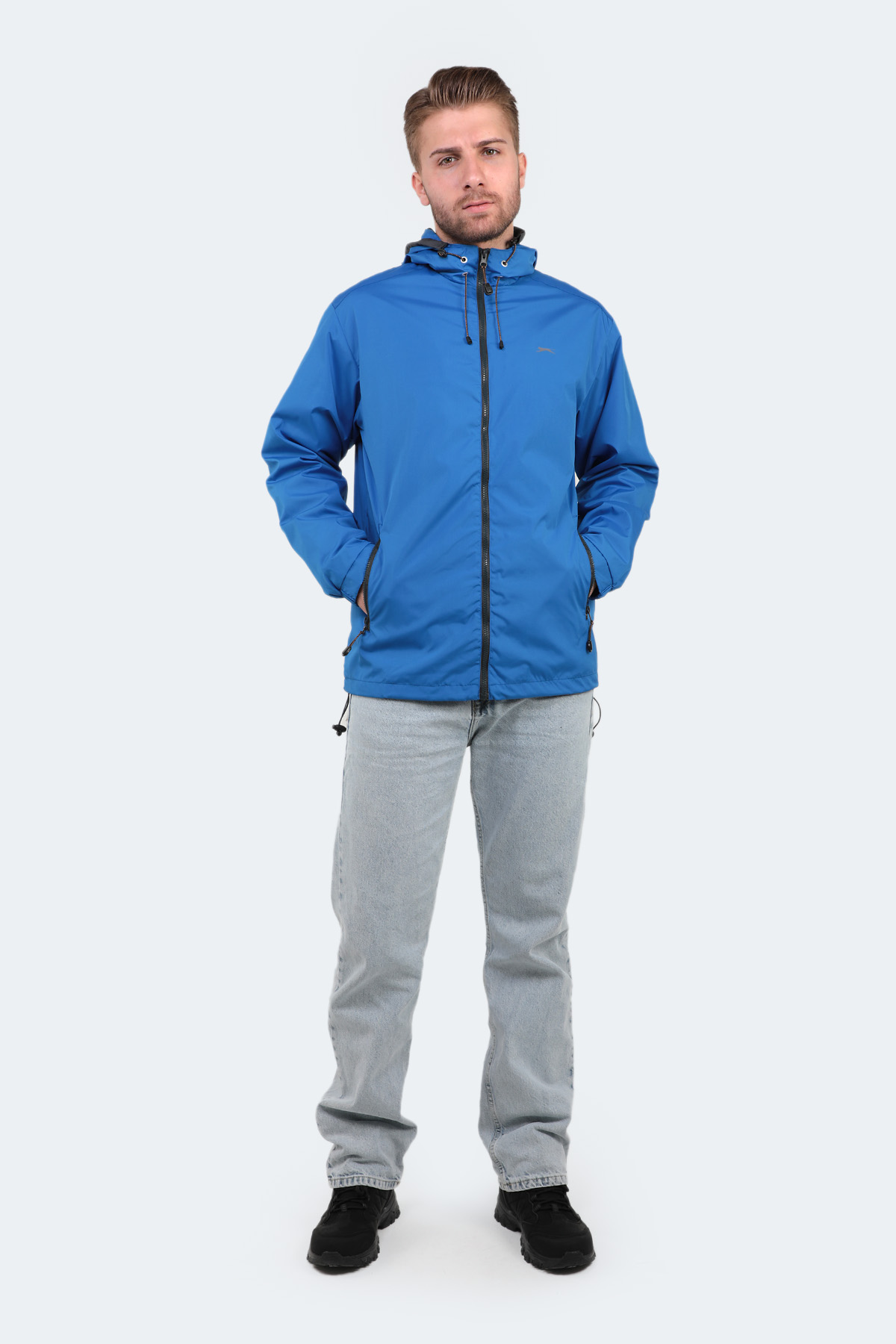 SLAZENGER OFANS Erkek Kapüşonlu Kapüşonlu Mont & Kapüşonlu Kaban Saks Mavi görsel 7