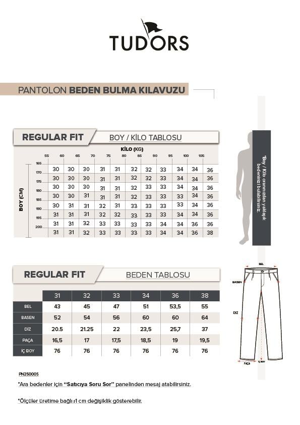TUDORS Erkek Regular Fit Rahat Kesim Mevsimlik Kanvas Siyah Pantolon görsel 6