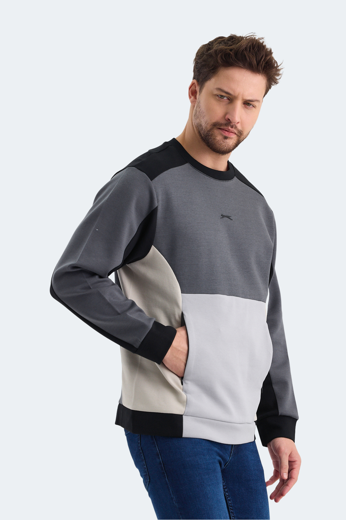 SLAZENGER VITALI Erkek Siyah Sweatshirt görsel 3
