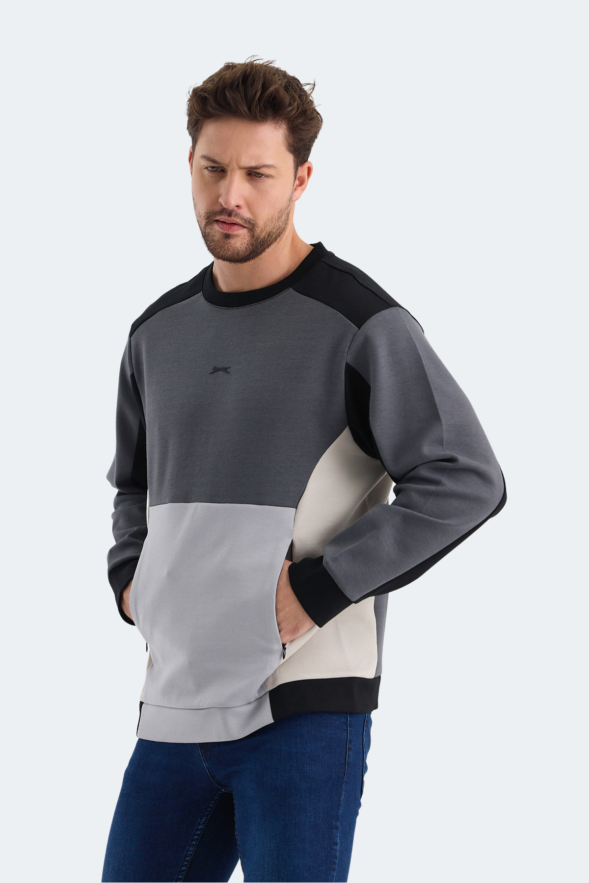 SLAZENGER VITALI Erkek Siyah Sweatshirt görsel 4