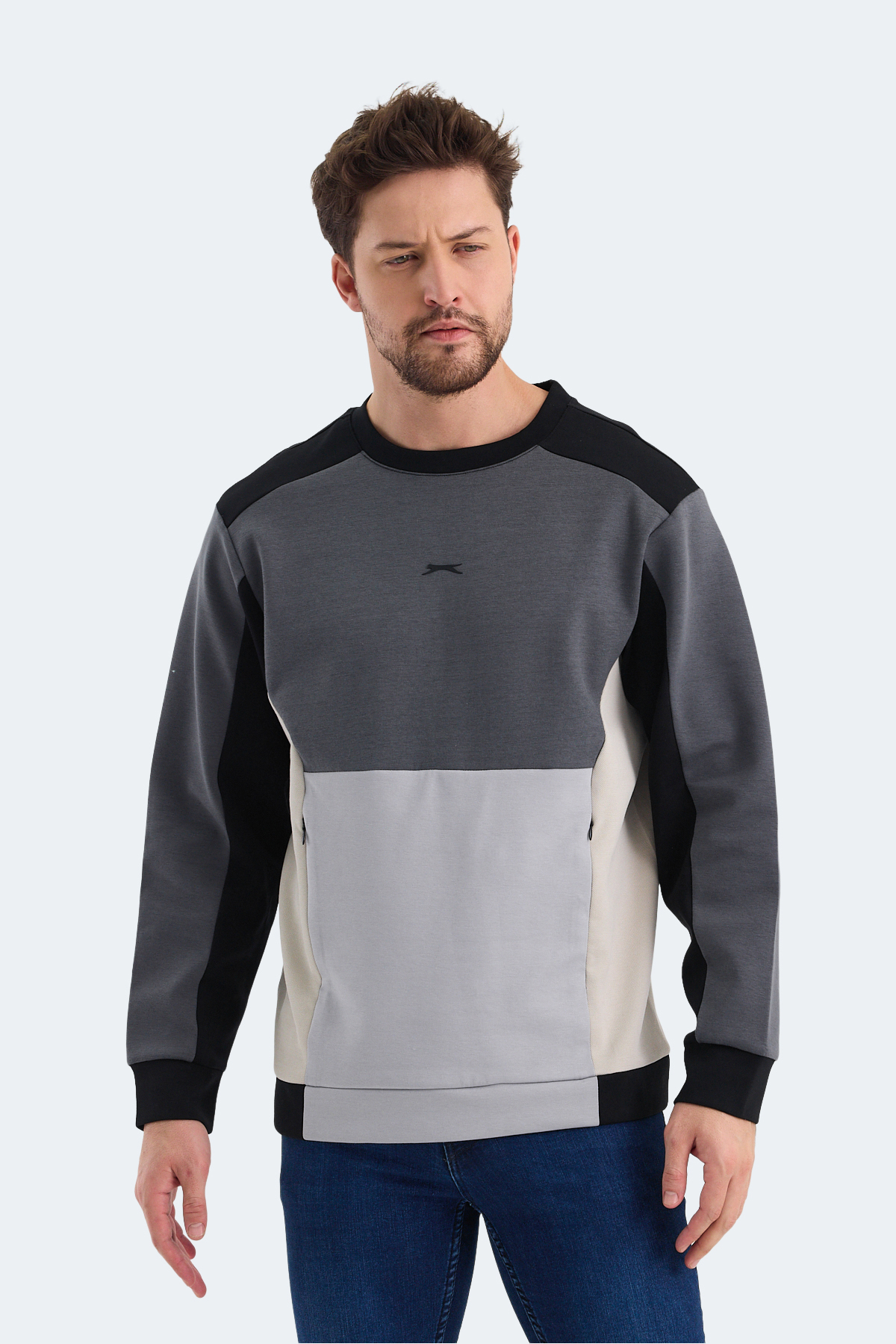 SLAZENGER VITALI Erkek Siyah Sweatshirt görsel 6