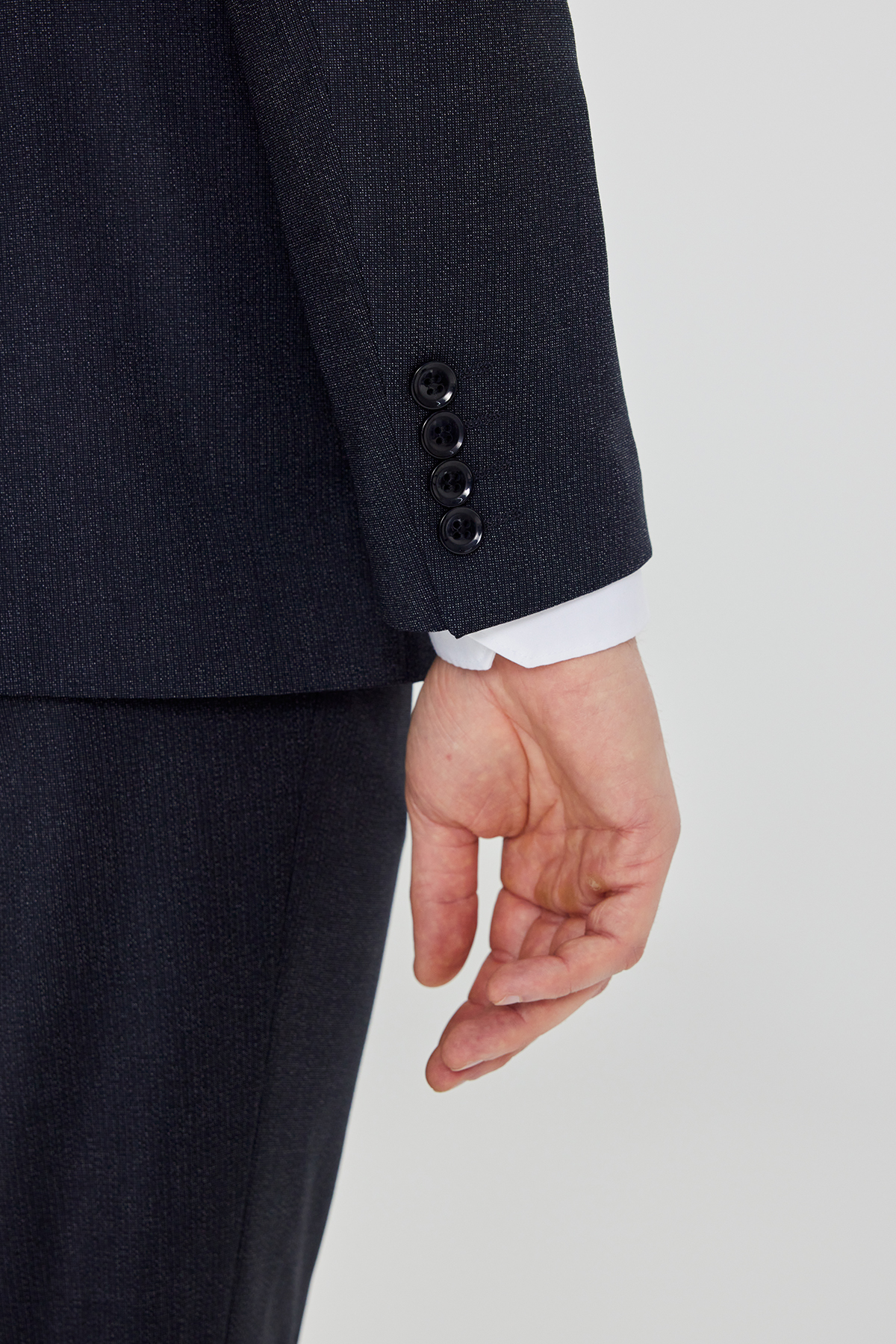 Altınyıldız Classics Erkek Lacivert Slim Fit Dar Kesim Mono Yaka Kapak Cep Esnek Takım Elbise görsel 7
