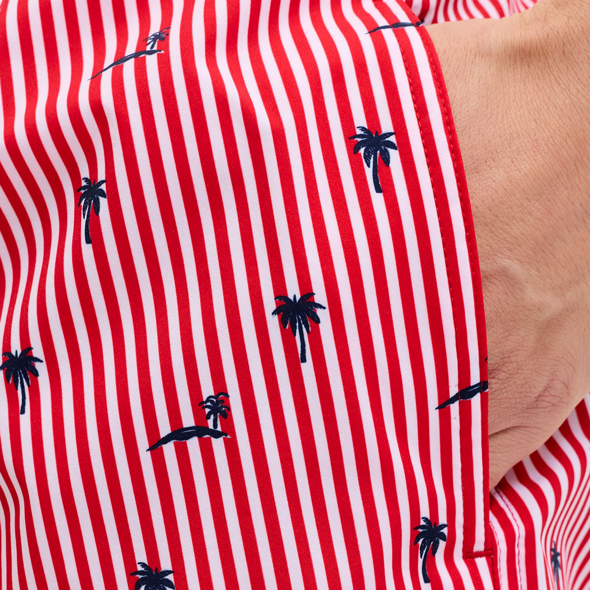Jack & Jones Maui Breeze Mini Stripe Erkek Kırmızı Mayo görsel 2