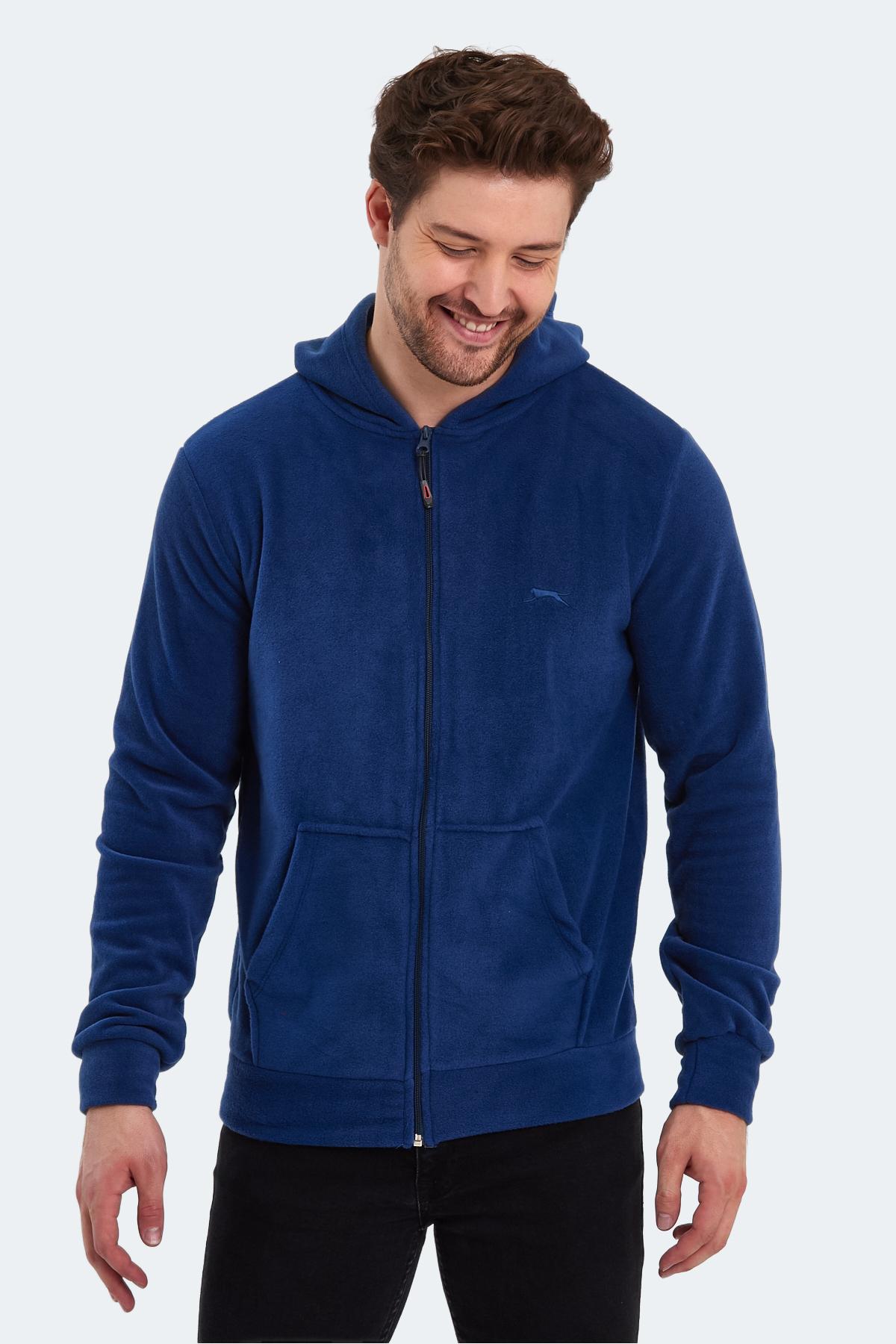 SLAZENGER SAMSON IN Erkek Fermuarlı Sweatshirt Hırka Indigo
