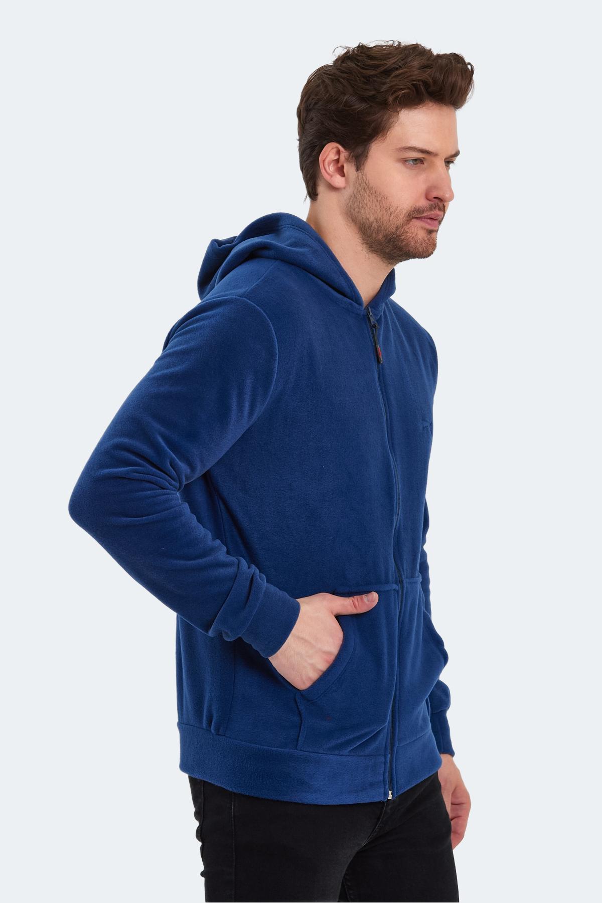 SLAZENGER SAMSON IN Erkek Fermuarlı Sweatshirt Hırka Indigo görsel 3