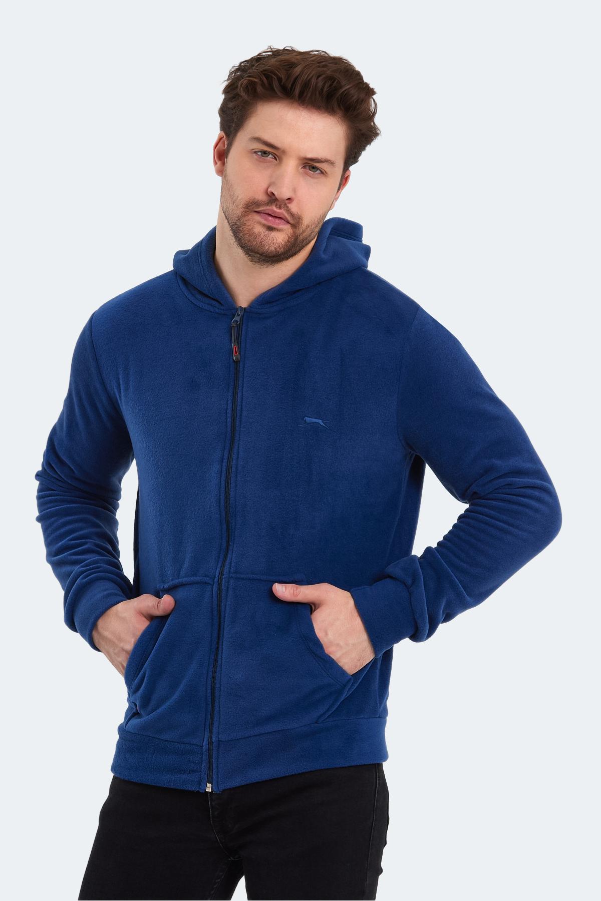 SLAZENGER SAMSON IN Erkek Fermuarlı Sweatshirt Hırka Indigo görsel 4