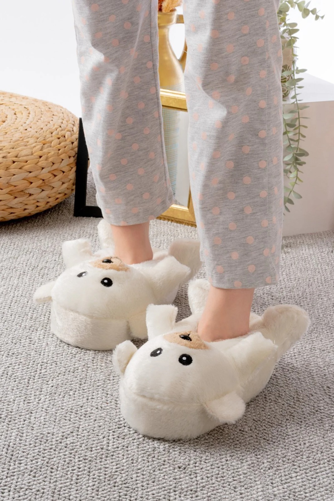 Slipcat Ayıcık Figürlü Pelüş Panduf Ev Pandufu Unisex görsel 2