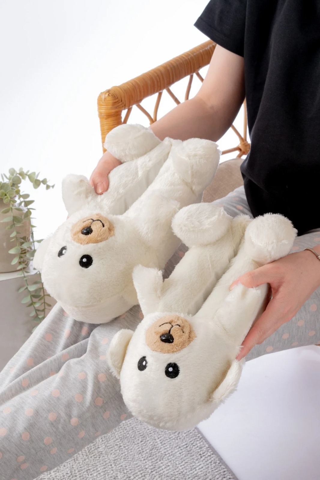 Slipcat Ayıcık Figürlü Pelüş Panduf Ev Pandufu Unisex görsel 4