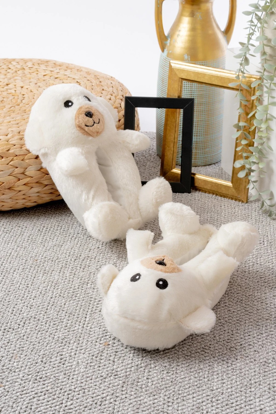 Slipcat Ayıcık Figürlü Pelüş Panduf Ev Pandufu Unisex görsel 5