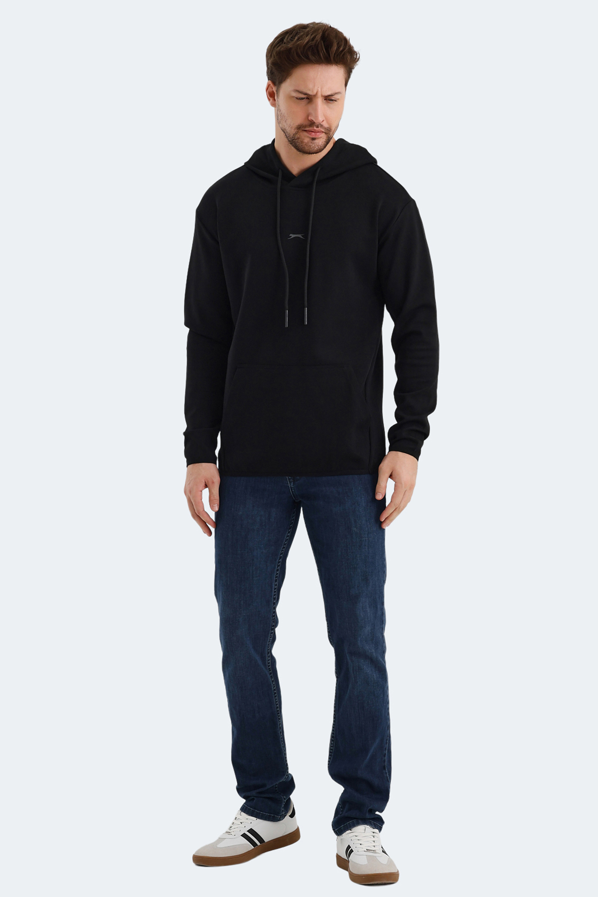 SLAZENGER VADIMIR Erkek Kapüşonlu Sweatshirt Hoodie Siyah görsel 7