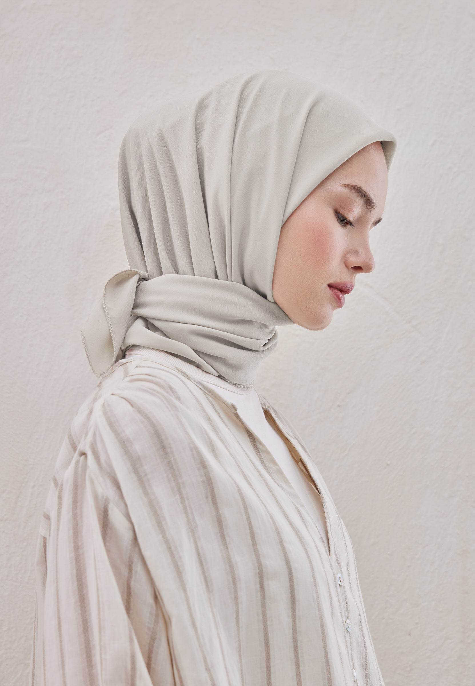 Fresh Scarfs Pamuk İpek Eşarp Açık Gri görsel 4