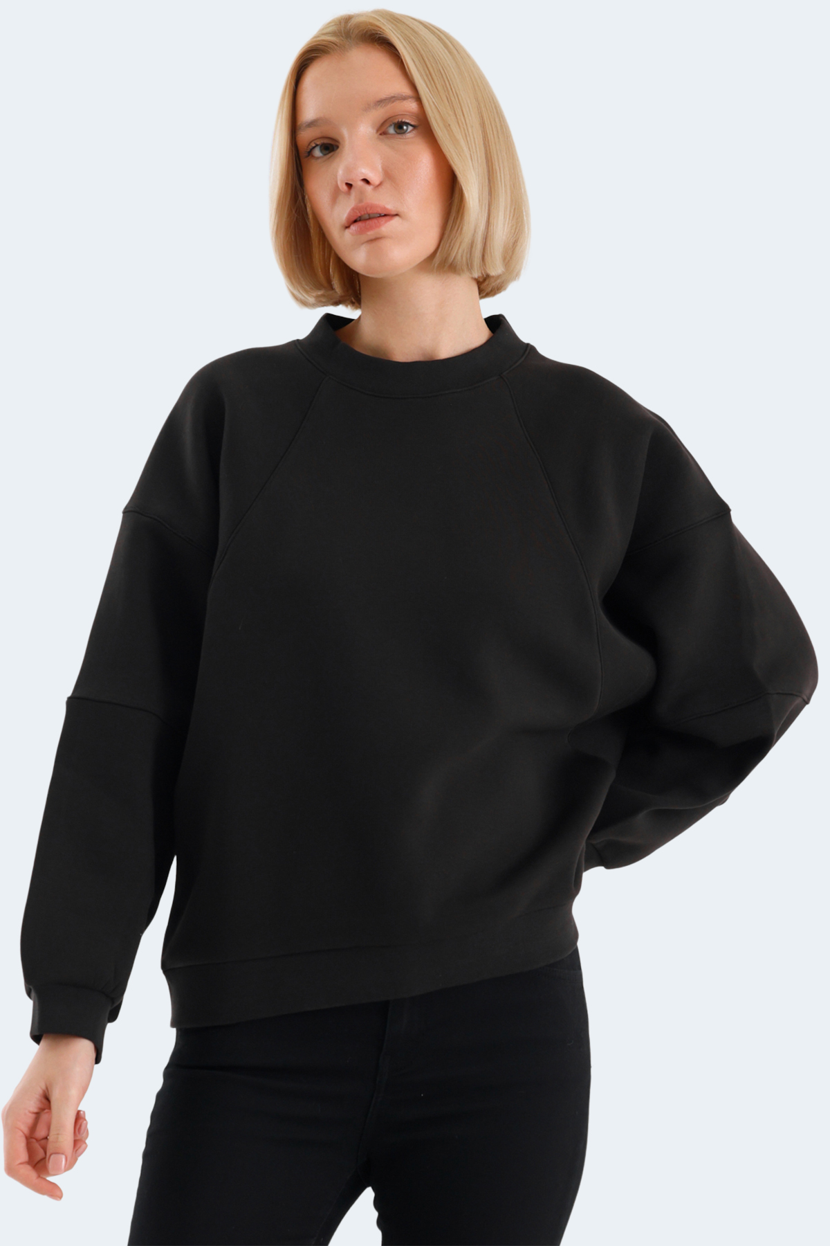 SLAZENGER VIA Kadın Siyah Sweatshirt