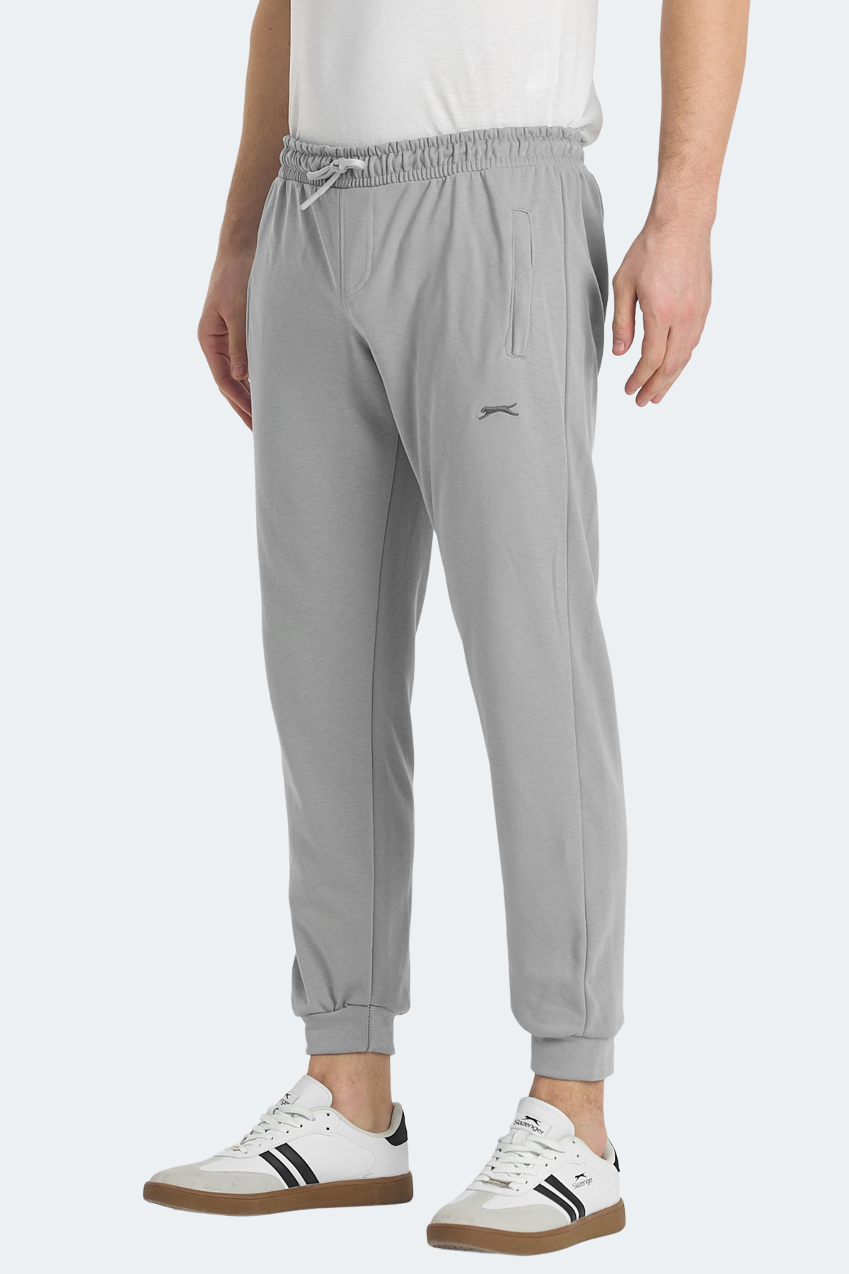 SLAZENGER KISHA IN Erkek Cepli Dar Paça Gri Jogger Eşofman Altı