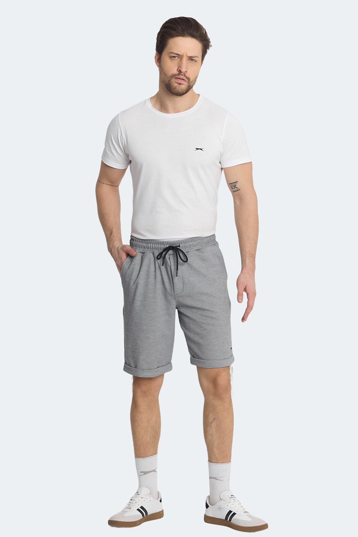 SLAZENGER NOVA Erkek Cepli Koyu Gri Şort görsel 4