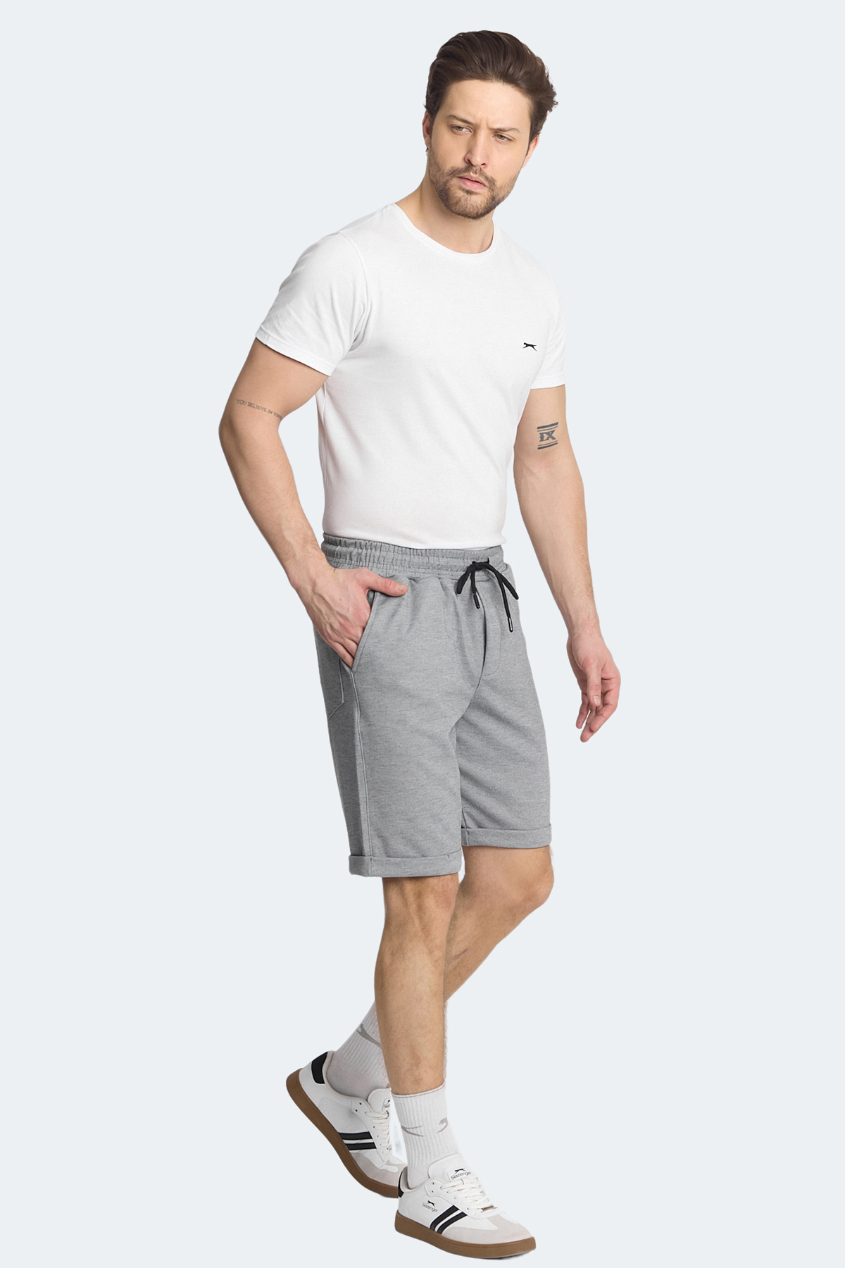 SLAZENGER NOVA Erkek Cepli Koyu Gri Şort görsel 7