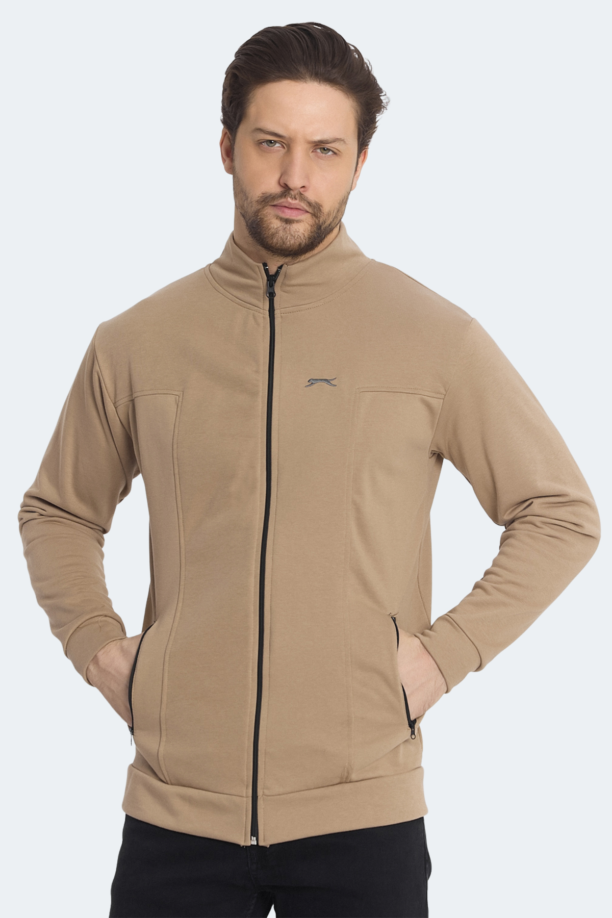SLAZENGER KAGISONA Erkek Fermuarlı Sweatshirt Hırka Kahve