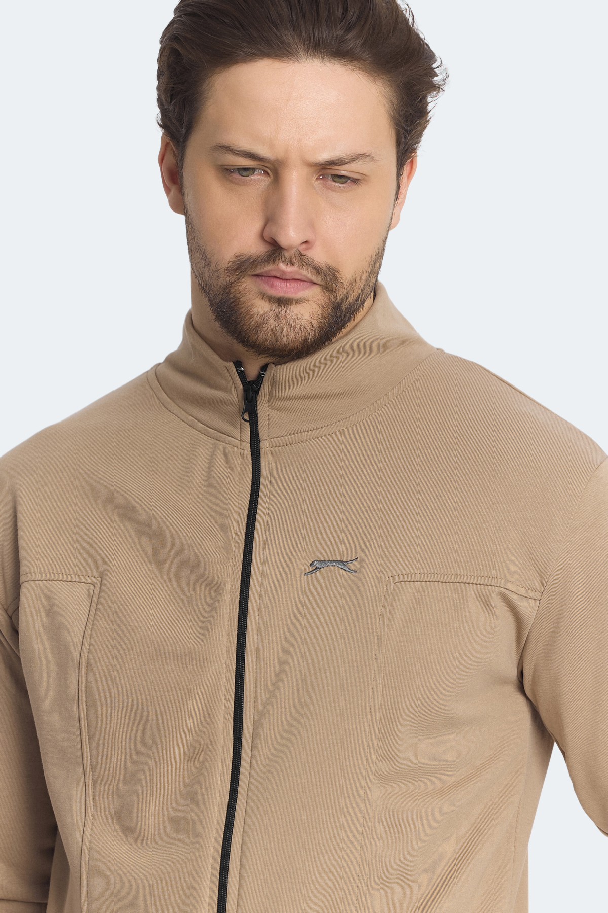 SLAZENGER KAGISONA Erkek Fermuarlı Sweatshirt Hırka Kahve görsel 5