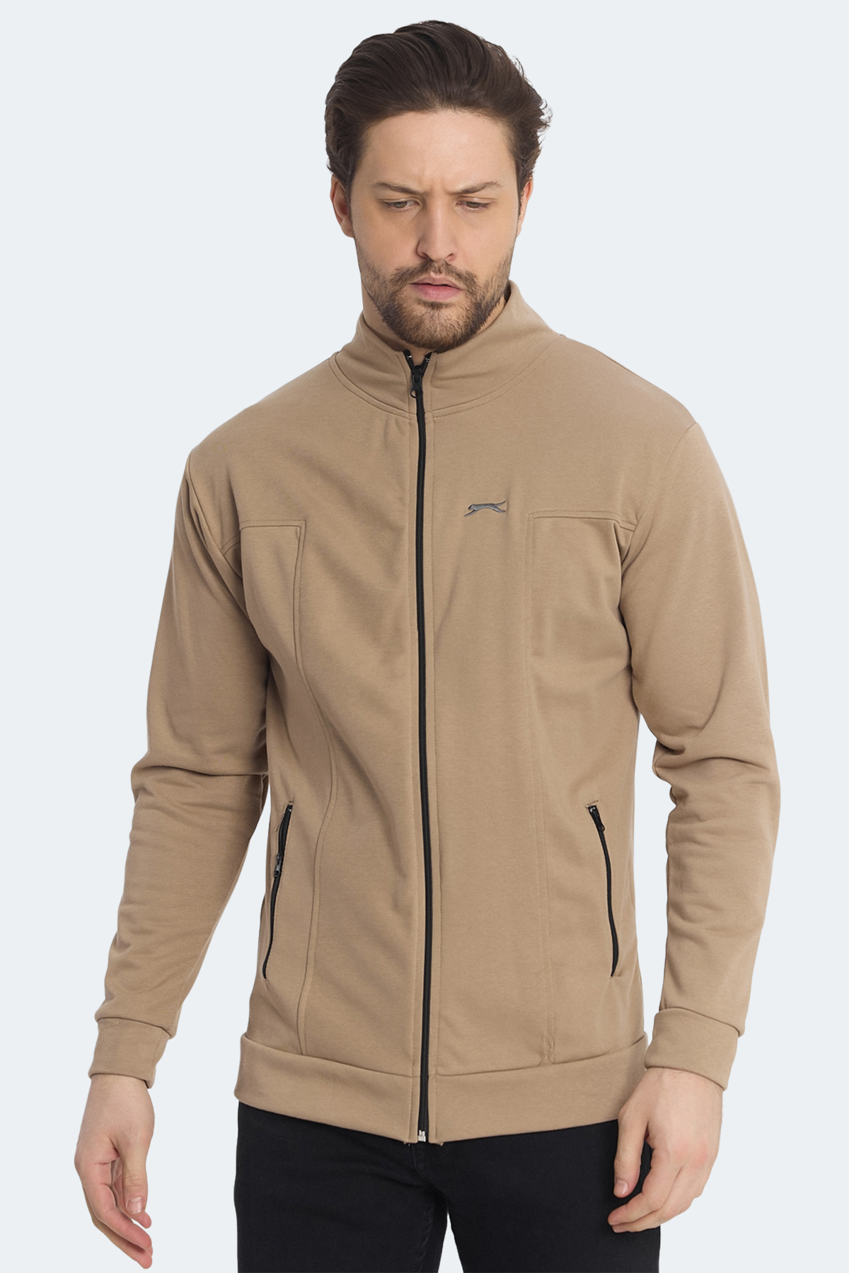 SLAZENGER KAGISONA Erkek Fermuarlı Sweatshirt Hırka Kahve görsel 6