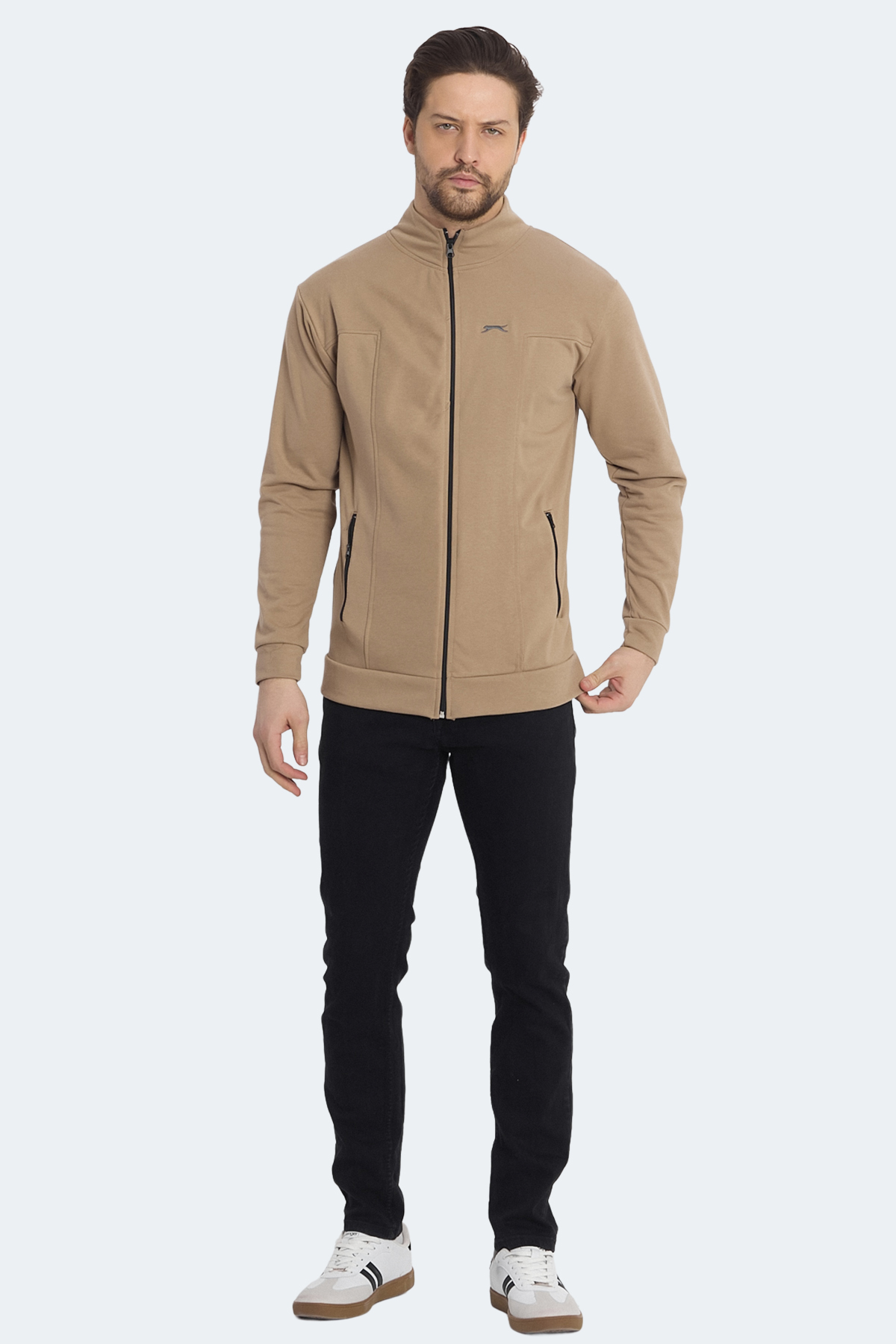 SLAZENGER KAGISONA Erkek Fermuarlı Sweatshirt Hırka Kahve görsel 8