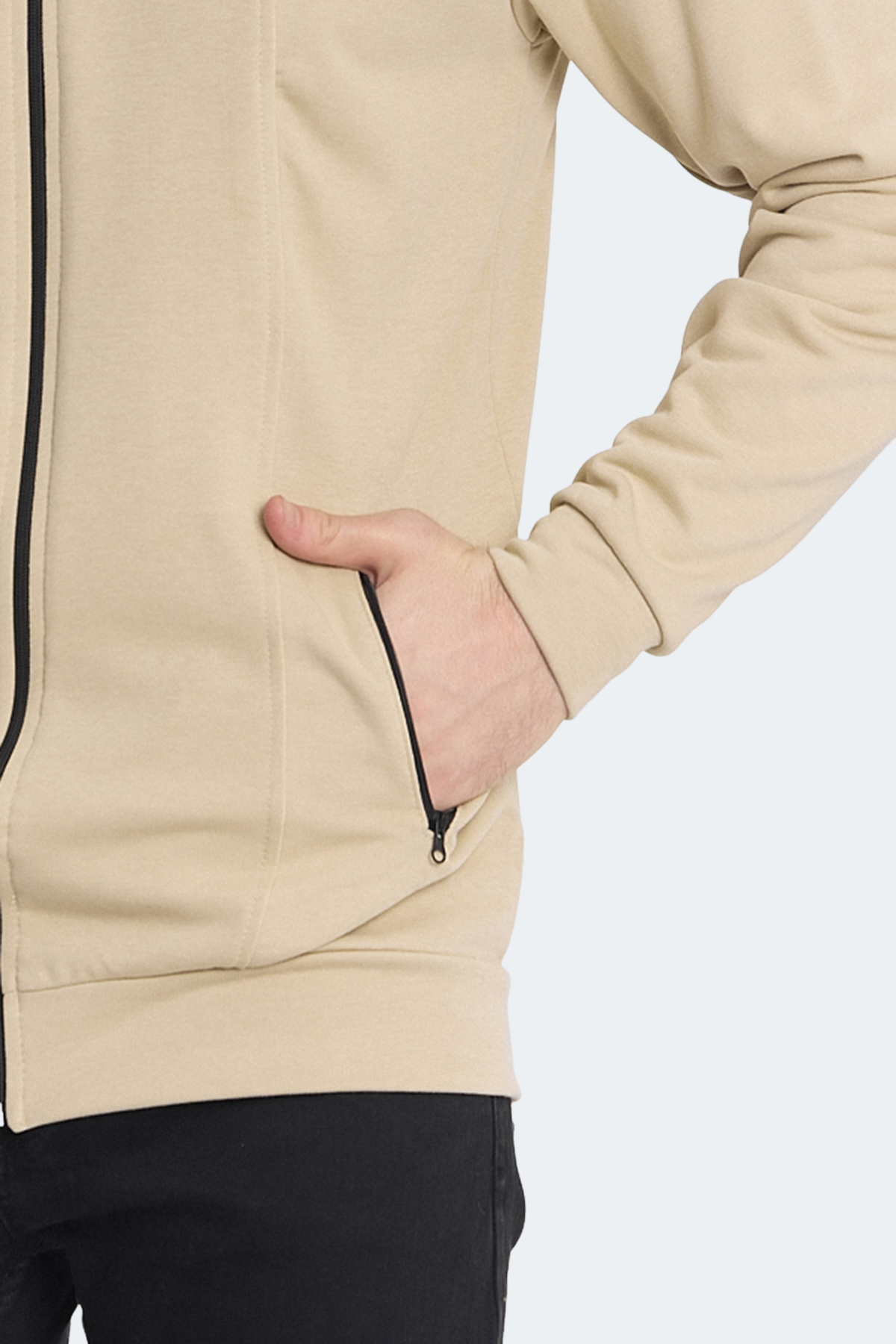 SLAZENGER KAGISONA Erkek Fermuarlı Sweatshirt Hırka Bej görsel 7