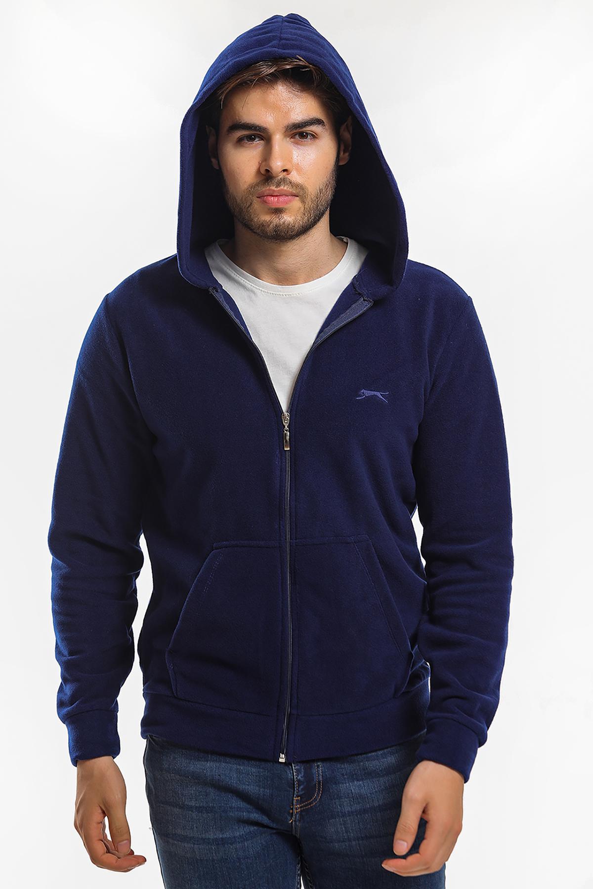 SLAZENGER SAMSON Erkek Fermuarlı Sweatshirt Hırka Lacivert görsel 4